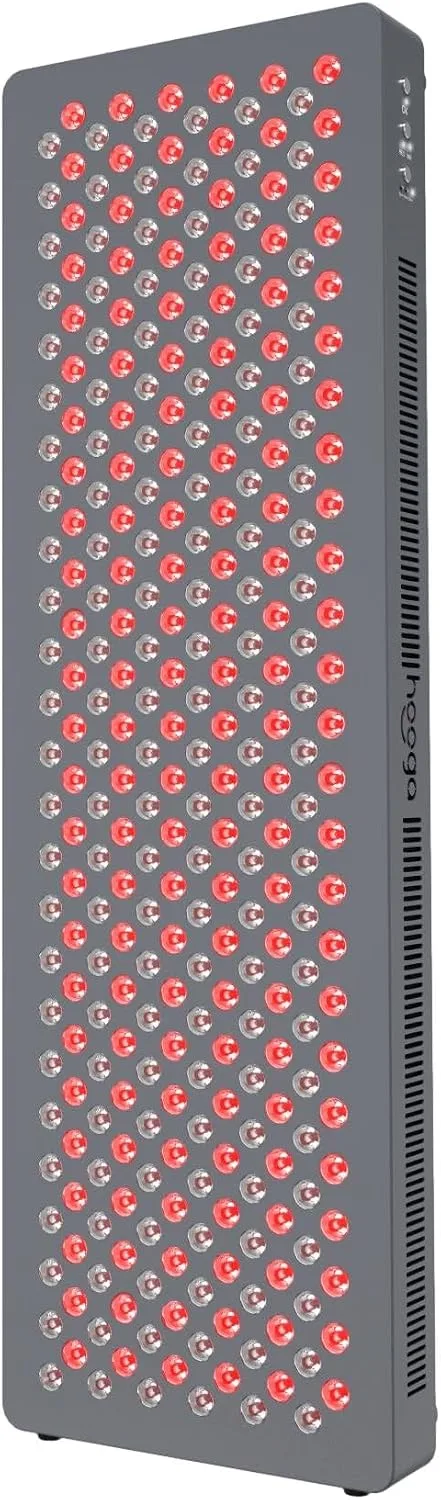 Hooga HG1500 Full Body Red Light Therapy Panel, 300 LEDs, 660nm Red & 850nm Near-Infrared Light, Built-in Timer, Door Hanging Kit