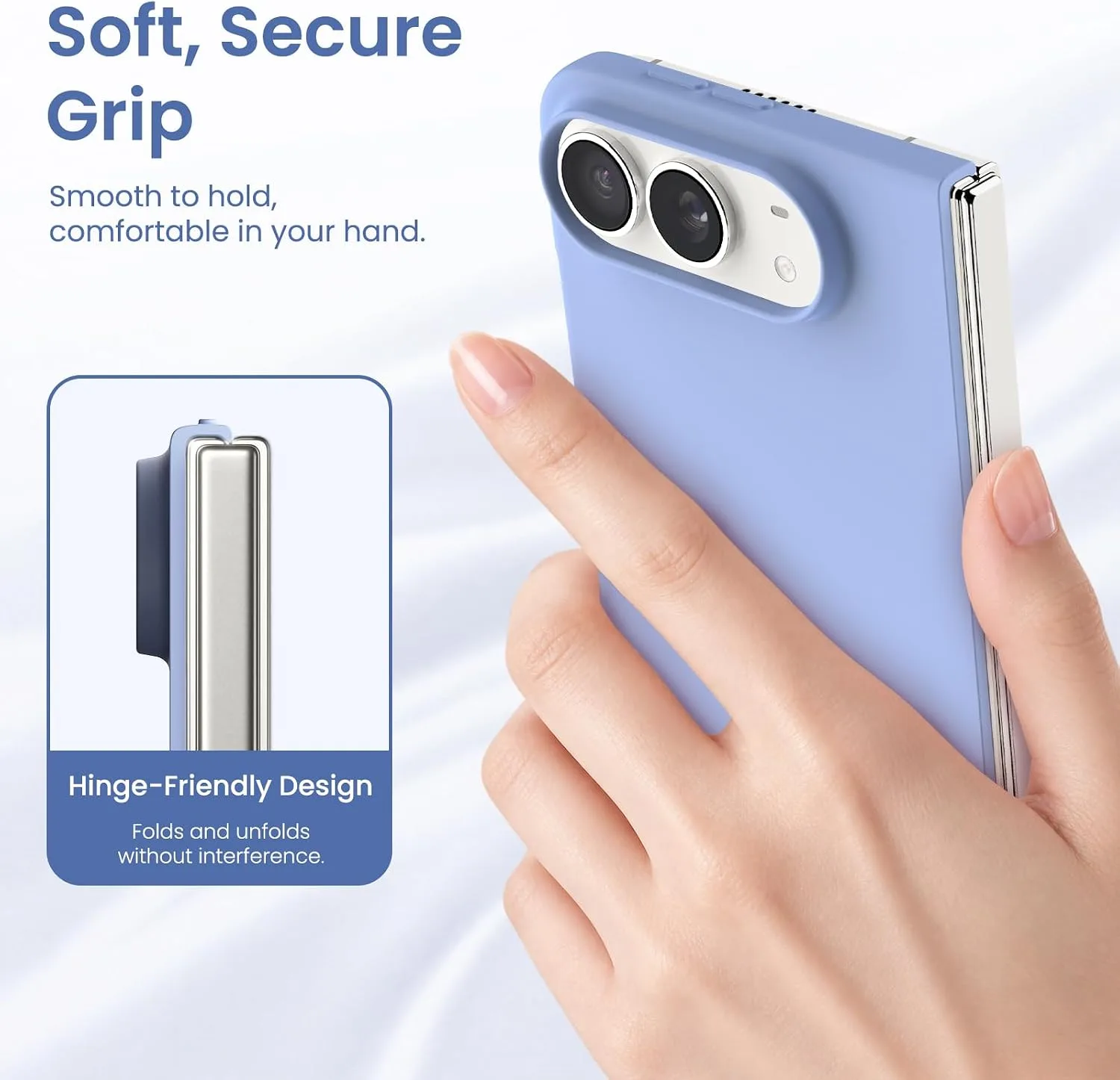 ORNARTO for iPhone Duo Case,Magnetic Slim Liquid Silicone,Soft Blue