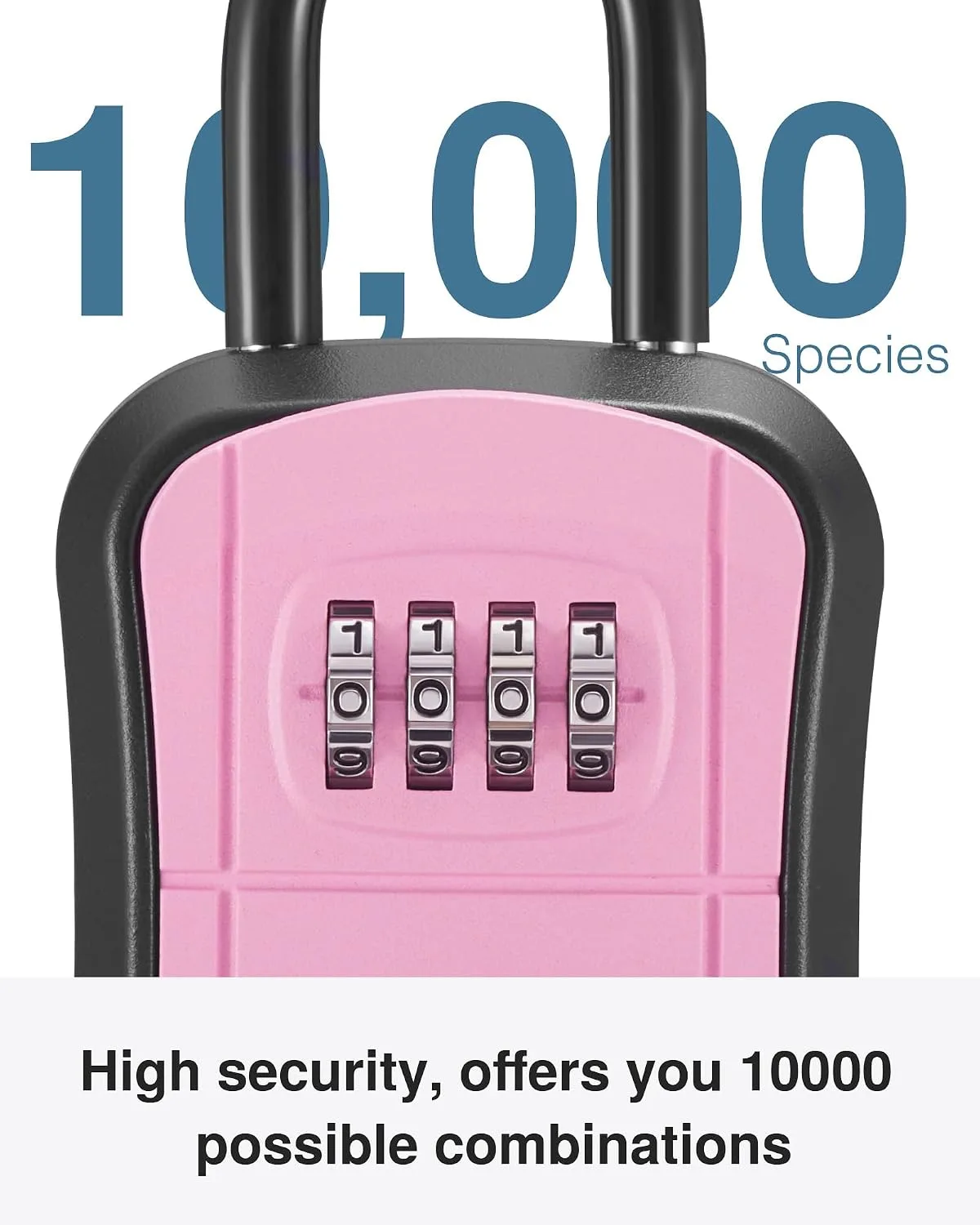 Puroma Key Lock Box Outdoor 4 Digit Code Combination Lockbox House, 1 Pink