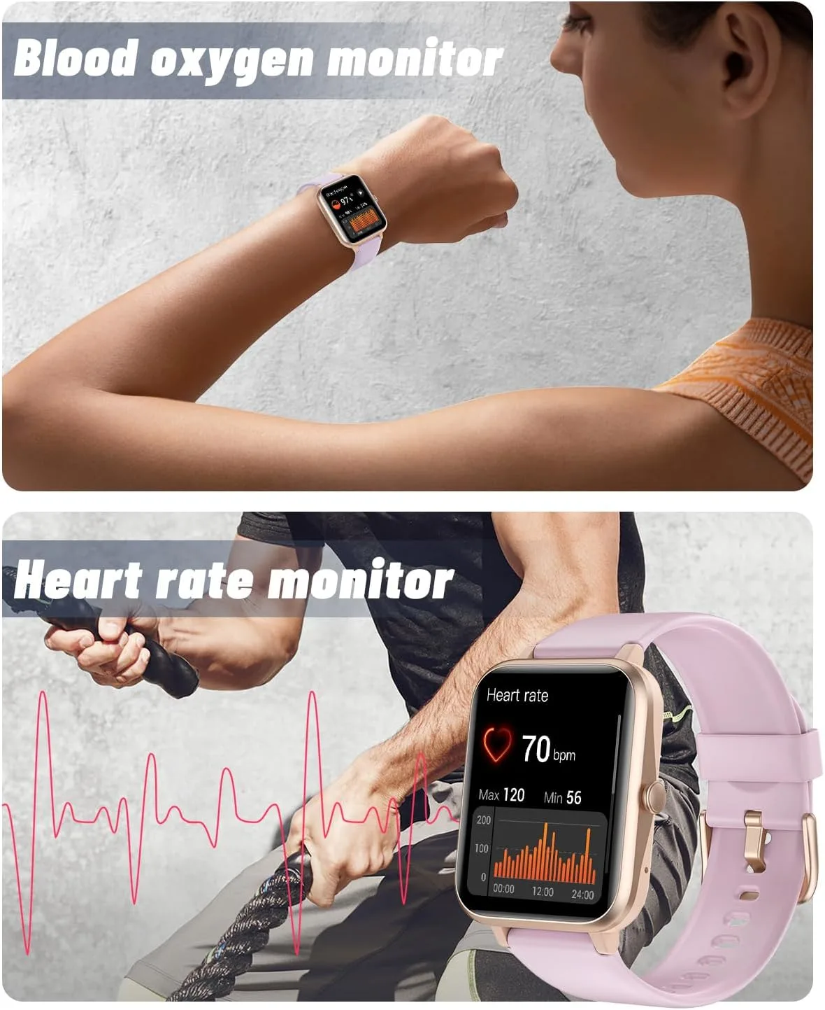 GRV Smart Watch for Women, Bluetooth Call, for iPhone Android Violet