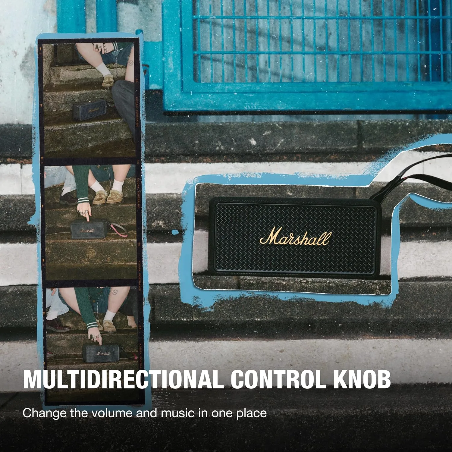 Marshall Middleton II Portable Bluetooth Waterproof Speaker - Black & Brass