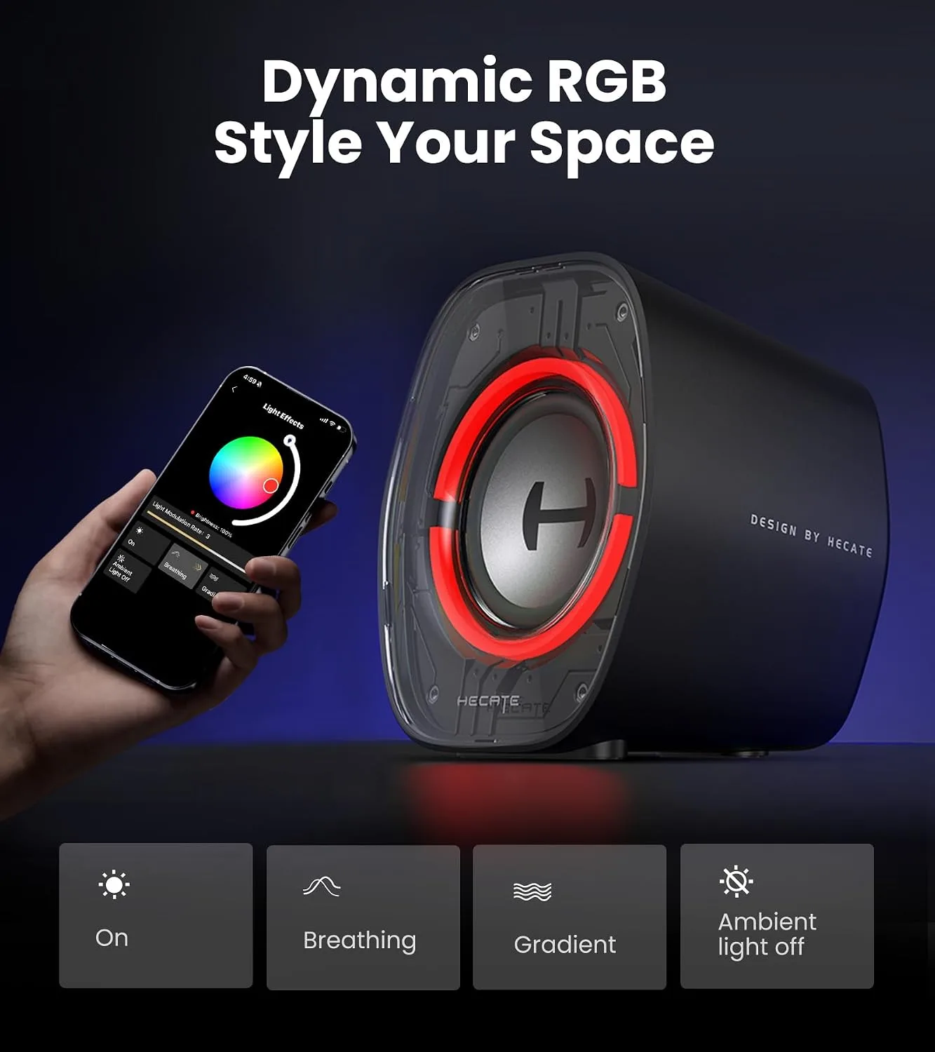 Edifier G1000 II RGB Light Compact Gaming Desktop Speakers, White