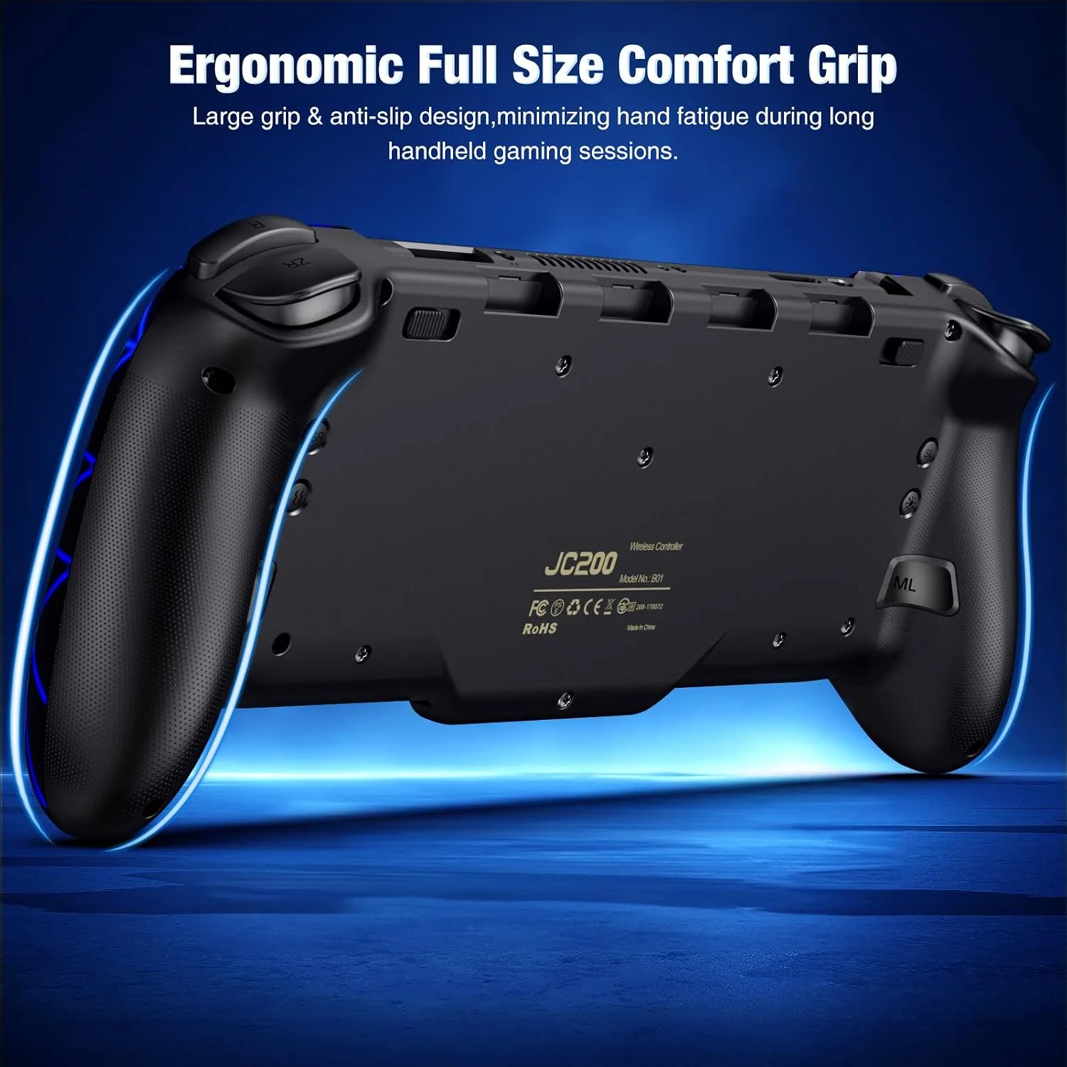 Spican Switch Controllers for Nintendo Switch/Switch OLED, Hall Effect Switch Wireless Pro Controller One-Piece Joypad, Full-Size Handheld Mode Gamepad with RGB Lights/Battery/Turbo/Macro/4 Game Slot