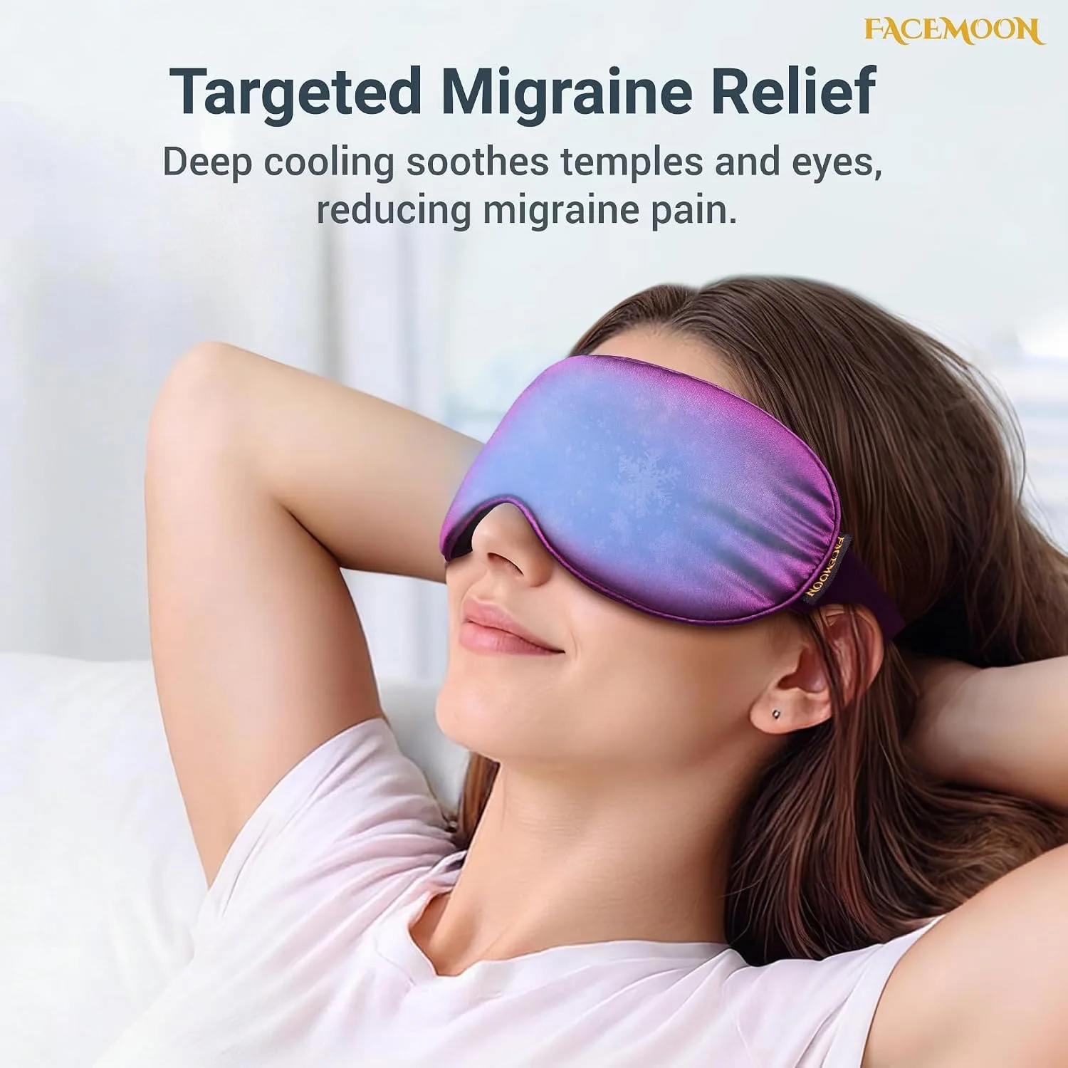 Cold Eye Mask: Cooling Eye Mask for Puffy Eyes, Headache, Migraines Relief - Cold Compress for Dark Circles, Tired Eyes, After Surgery - Reusable Gel Ice Pack, Weighted Sleep Mask(Black,Purple)