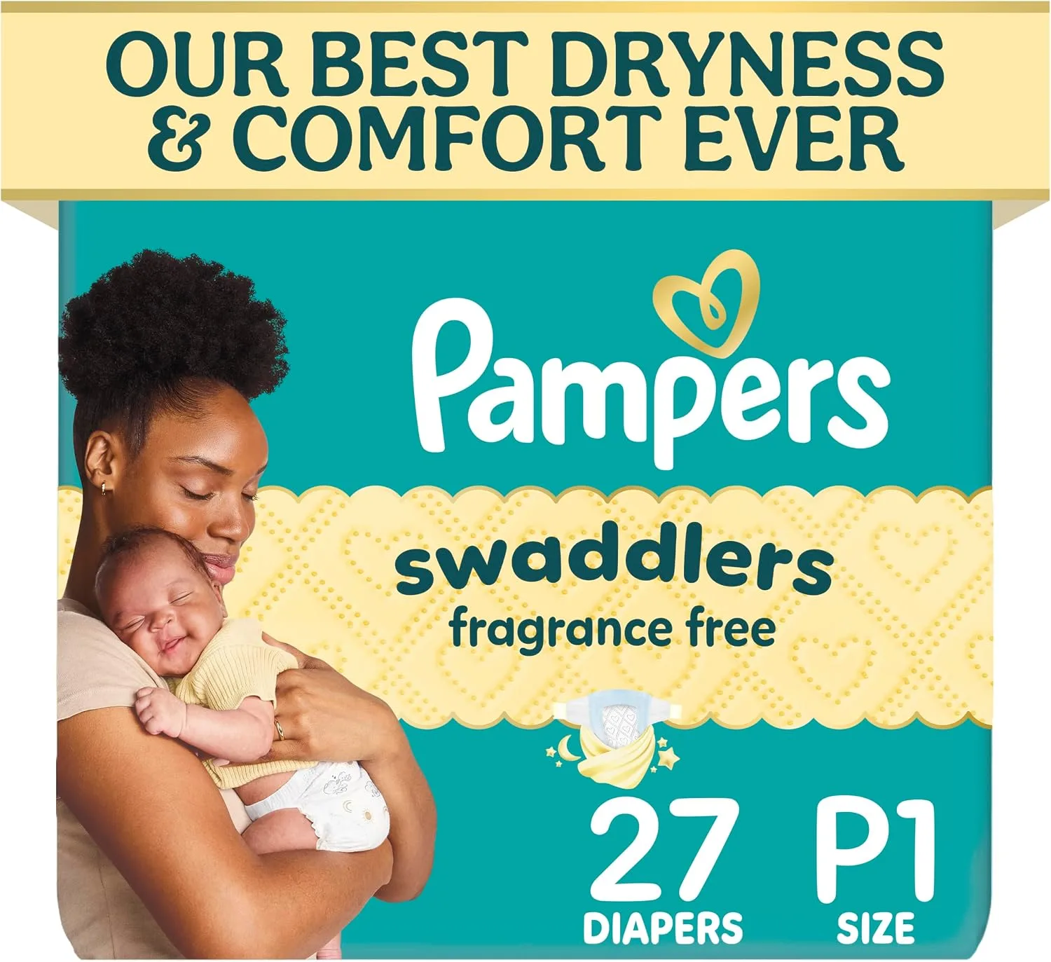 Pampers Swaddlers Diapers, Size p (up to 6 lbs), 27 Count, Fragrance Free, Hypoallergenic, Absorbent, Pediatrician Recommended, Skin Safe