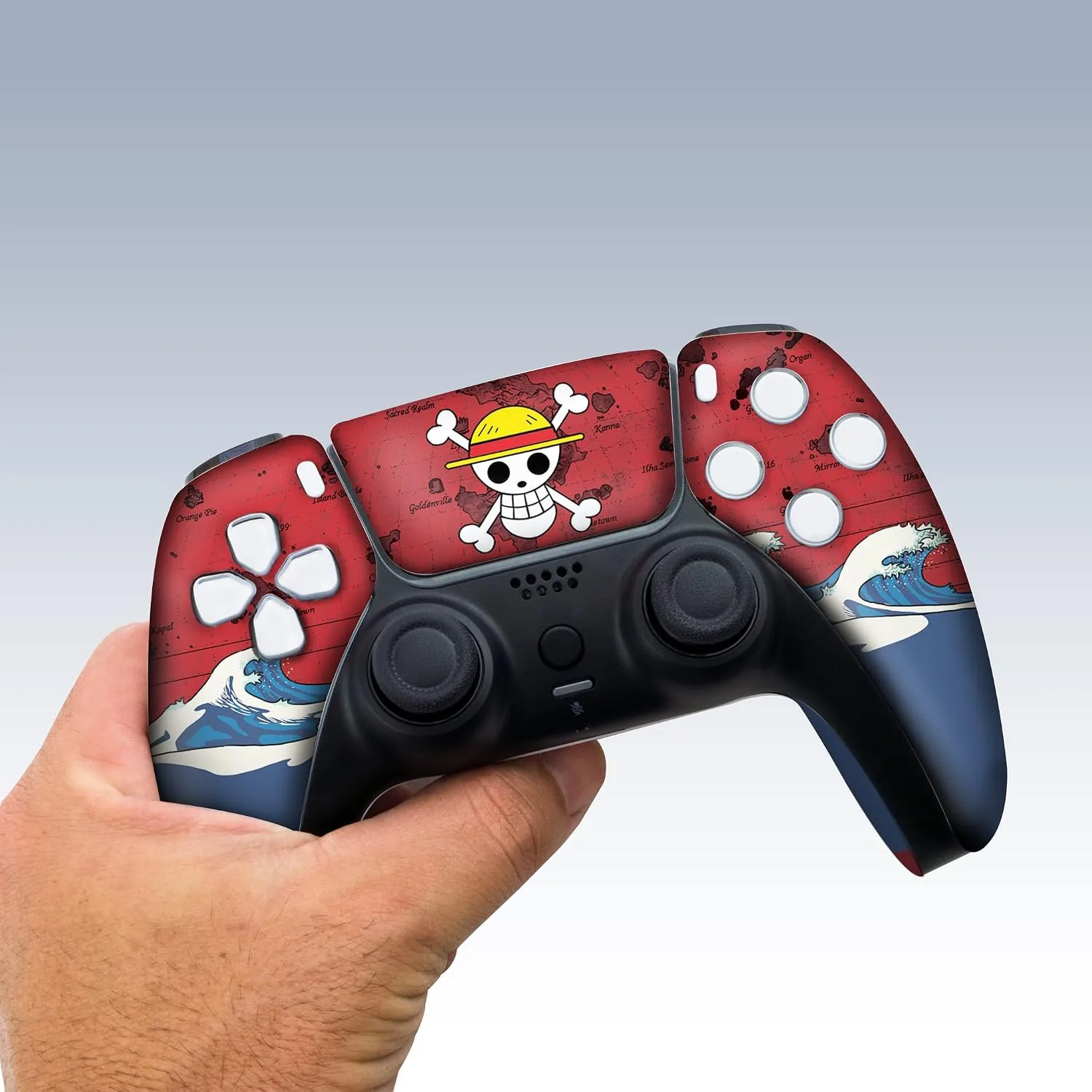 One Peice Custom PS-5 Controller Wireless compatible with Play-Station 5 Console by BCB Controllers | Proudly Customized in USA with Permanent HYDRO-DIP Printing (NOT JUST A SKIN) (MODDED)
