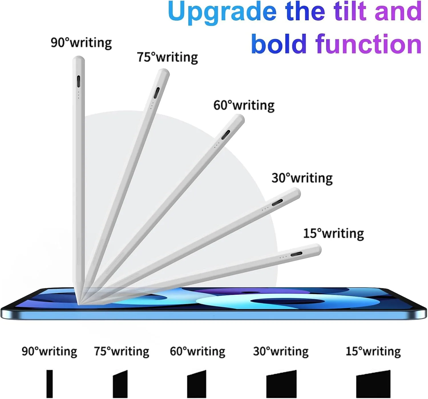 Stylus Pen for iPad 6th-11th Generation,Fast Charge Apple iPad Stylus Pencil with Palm Rejection,Compatible with 2018-2026 i Pad 6/7/8/9/10/11 Gen, Pro 13"/12.9"/11"/M4, Air 3/4/5/M2, Mini 5/6