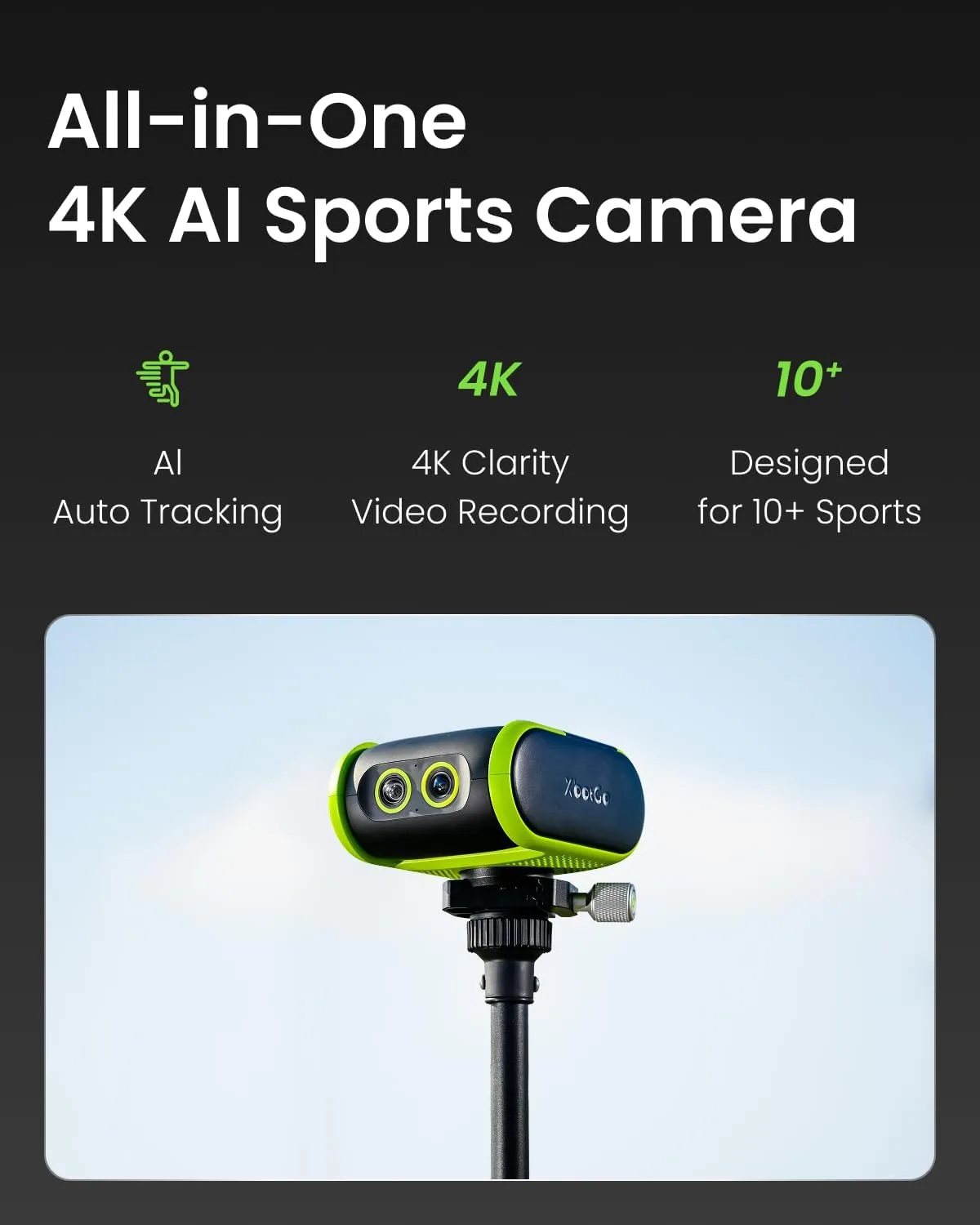 XbotGo Falcon All-in-One AI Action Camera, 4K Sports Camera(Grey)