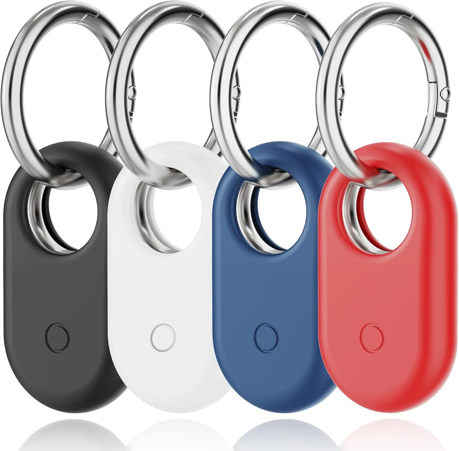 Funda para Samsung SmartTag2 Spomox silicona con llavero 4 unidades negro blanco azul rojo