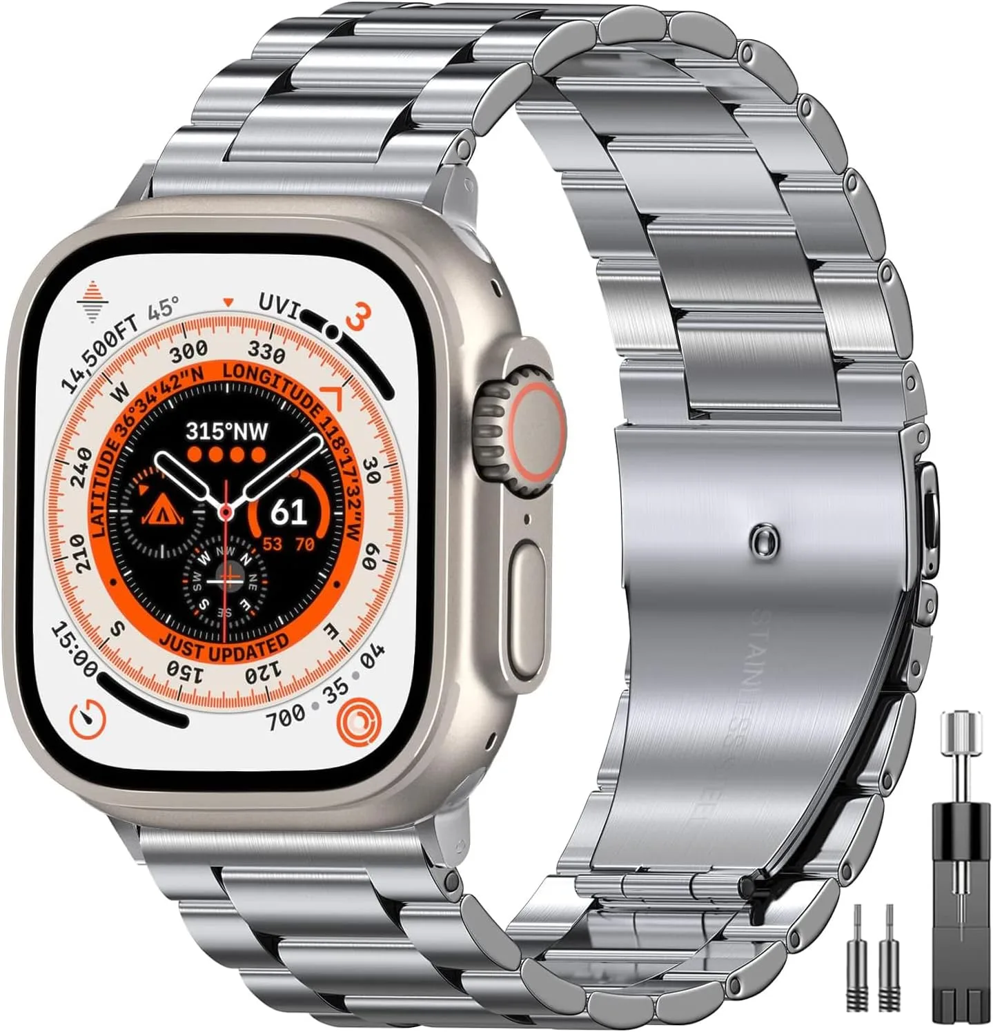 Correa para Apple Watch Epuly acero inoxidable compatible con Series 1 a 11 y Ultra 49mm a 38mm