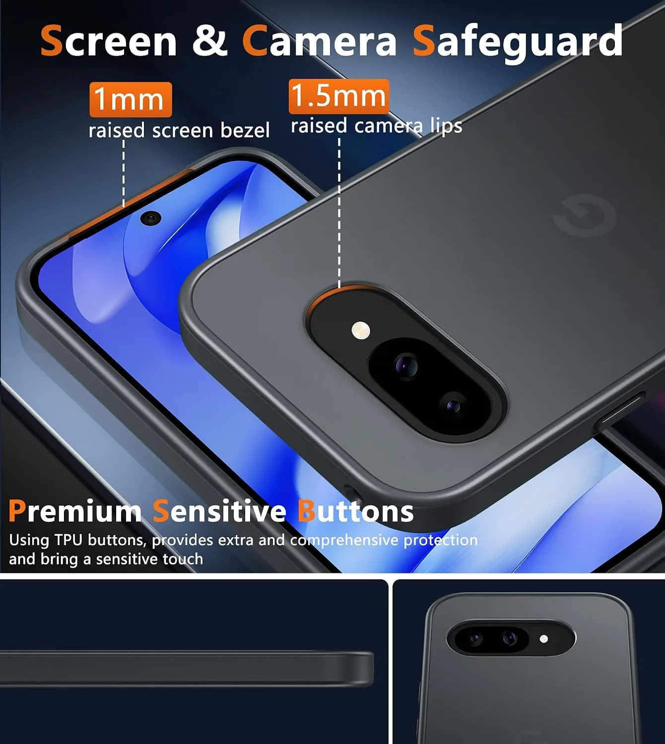 FNTCASE for Google Pixel 9a Case, Translucent Matte Phone Back