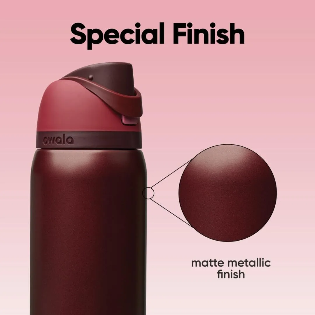 Owala FreeSip Stainless Steel Water Bottle 32 oz Black Cherry