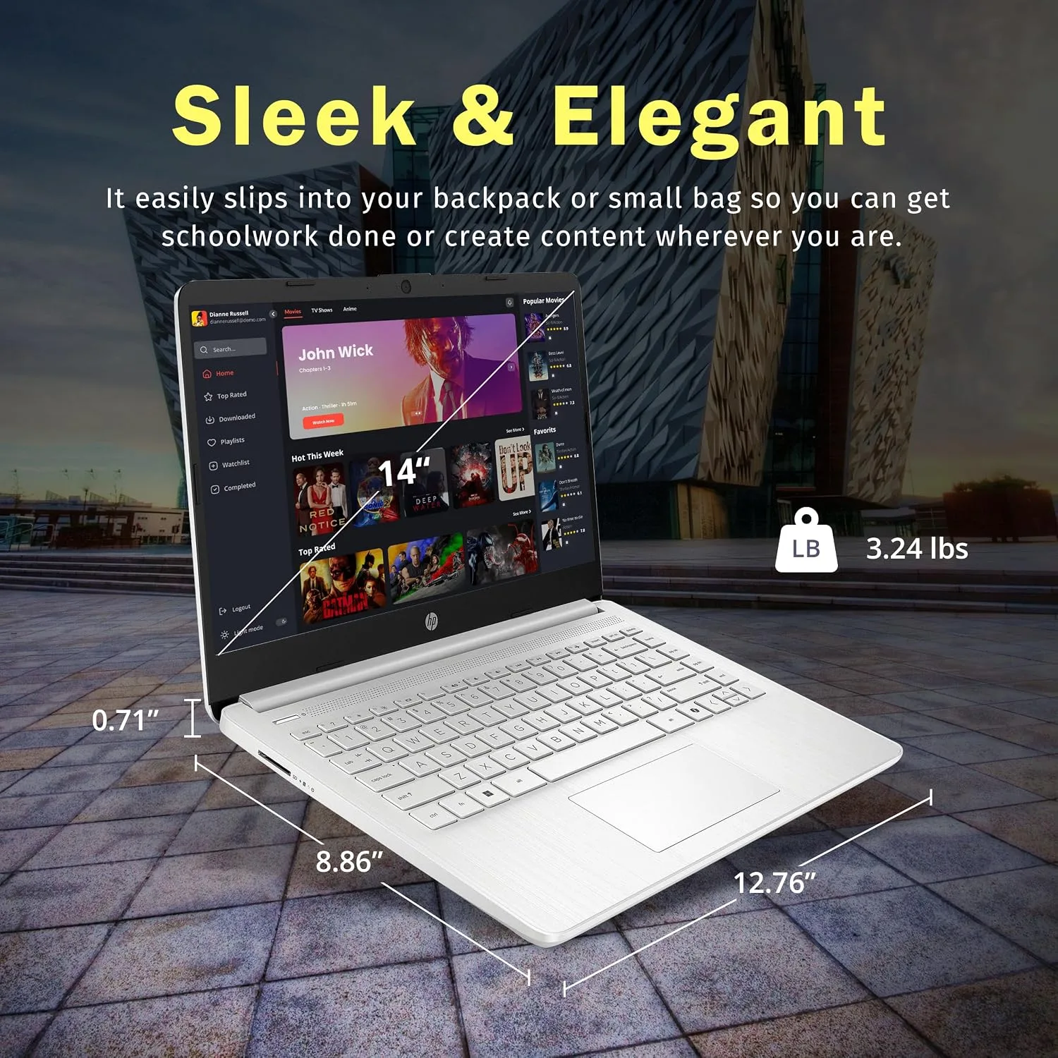 HP Stream 14" HD Laptop, Intel Processor N150, 4GB RAM, 128GB UFS, Intel Graphics, Webcam, Wi-Fi 6, Copilot, Fast Charge, Windows 11, Silver (Renewed)