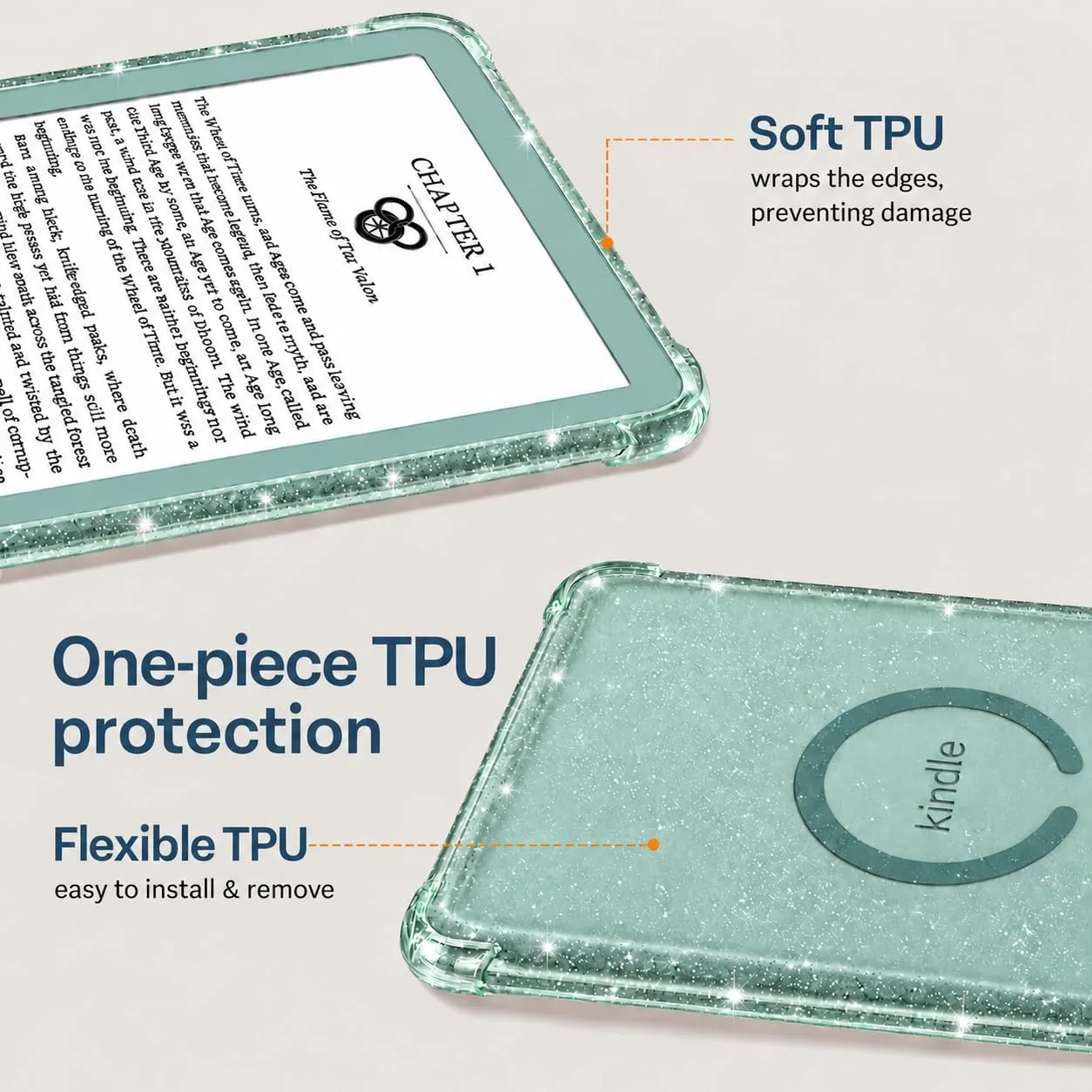 CoBak Magnetic Ring Clear Case for 6" Kindle Basic 12th Generation 2026