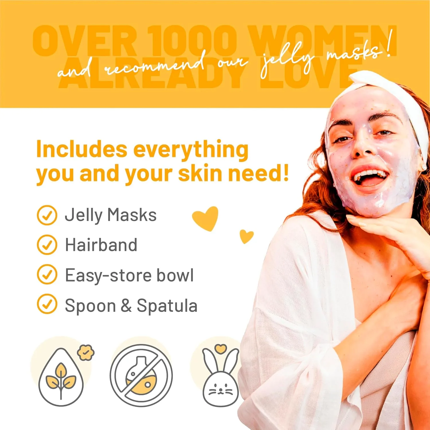 BRÜUN Jelly Mask Jar Calendula Peel-Off Face Care Rubber Mask | 23 fl oz Skin Care Moisturizing Gel Mask Jar Spa Set