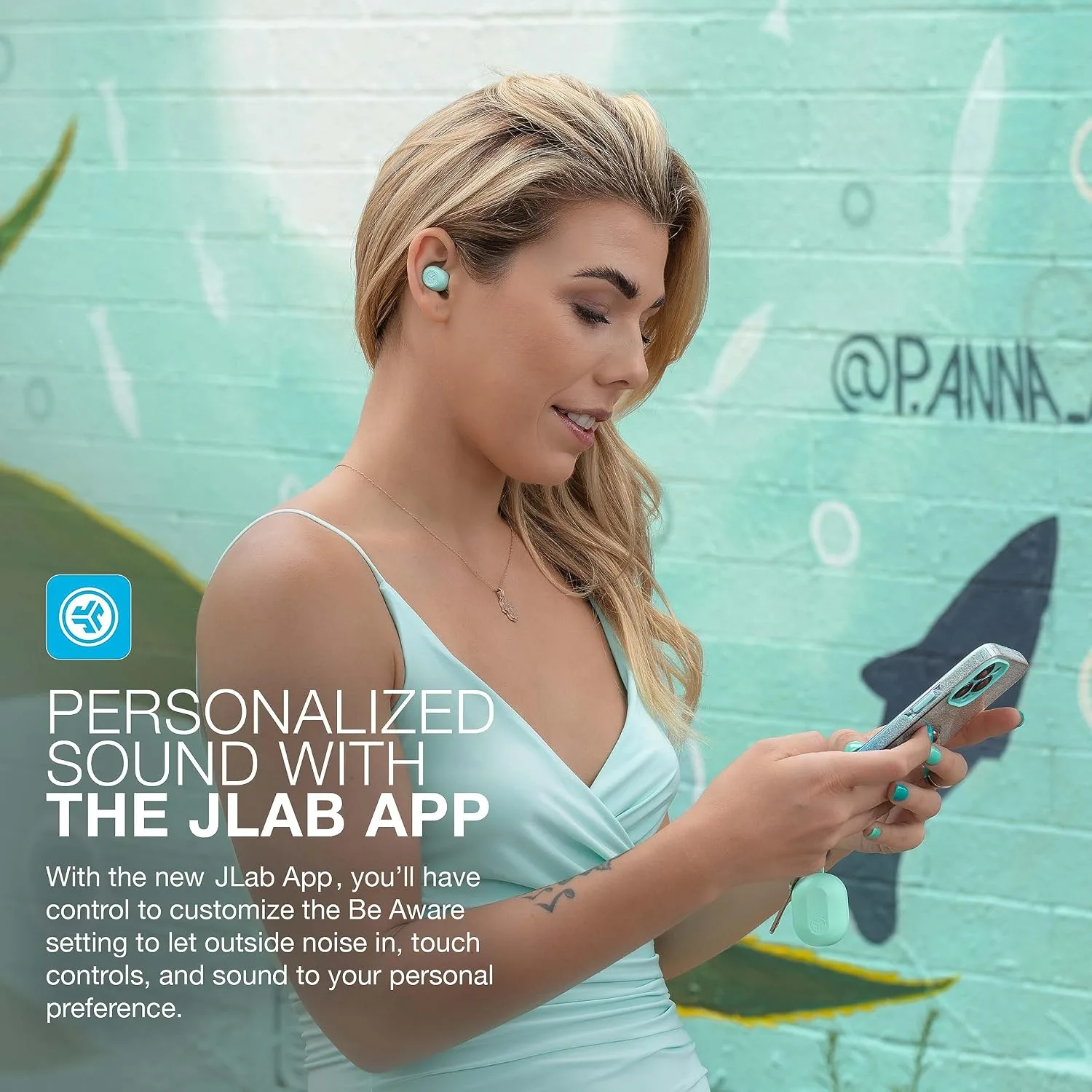 JLab JBuds Mini True Wireless Earbuds, Bluetooth Multipoint, Mint