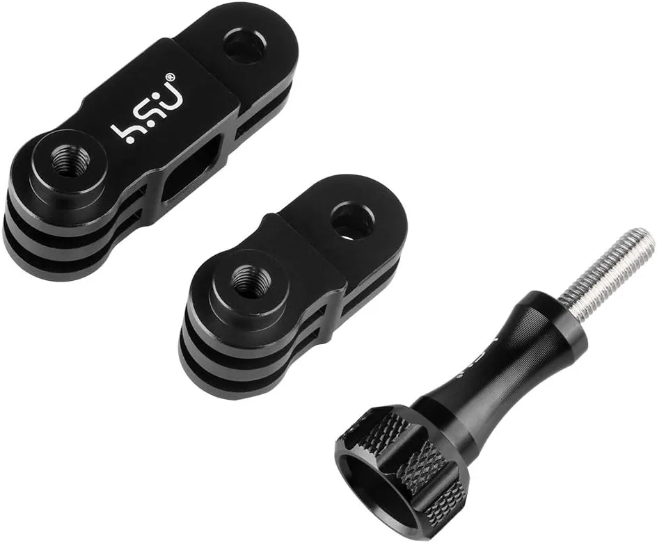 HSU Aluminum Extension Arm for GoPro Hero 13/12, Metal Adjust Arm Straight Joints Mount, Same Direction Straight Joints Mount for Go Pro Hero 11/10/9/8/7/6/5 Black, DJI Osmo Action and More(Black)