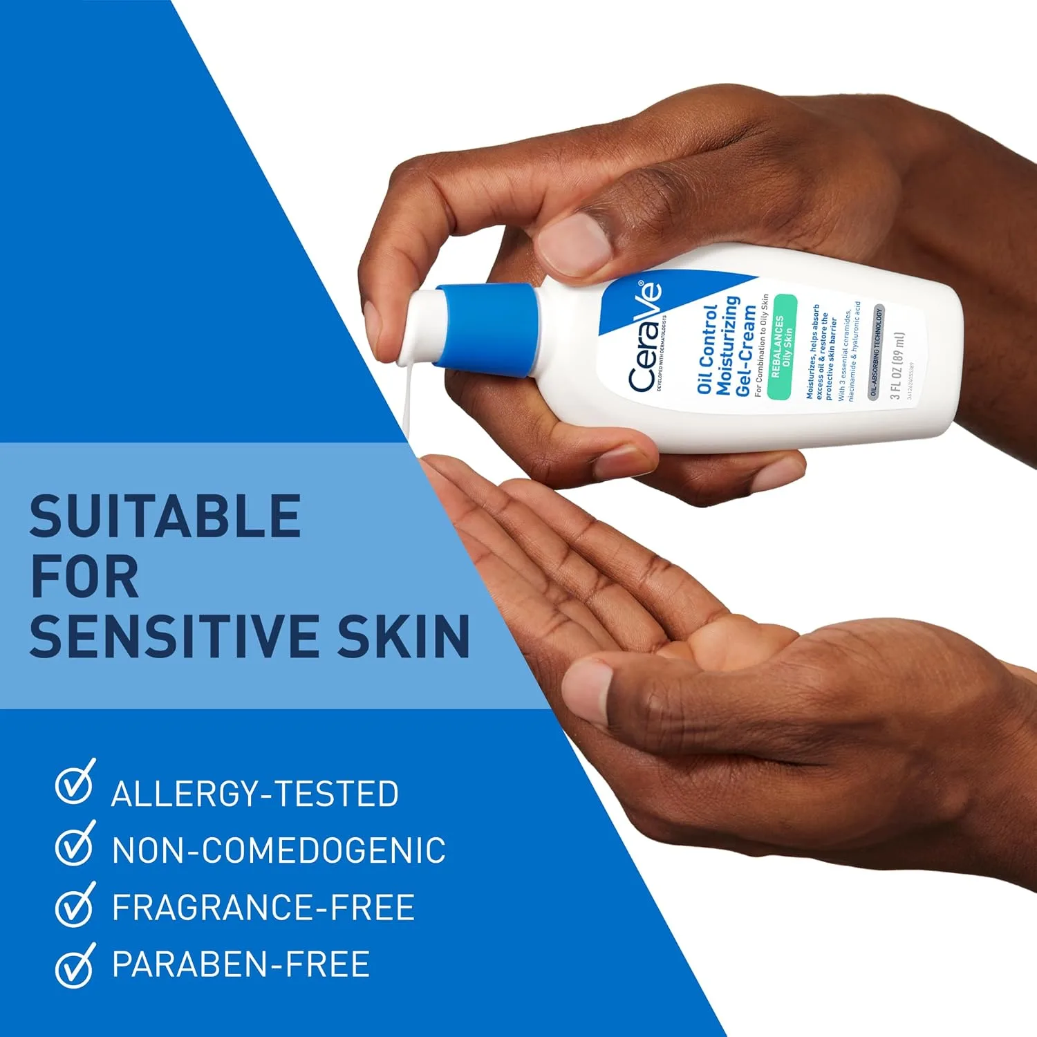CeraVe Oil Control Gel-Cream, Niacinamide Face Moisturizer, Oily Skin 3oz
