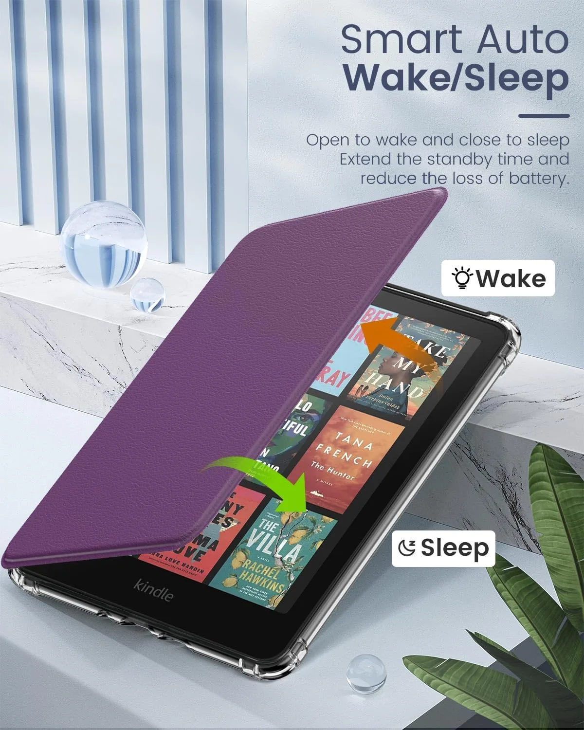 MoKo Case for Kindle Paperwhite 12th Gen & Colorsoft 2024,Deep Purple