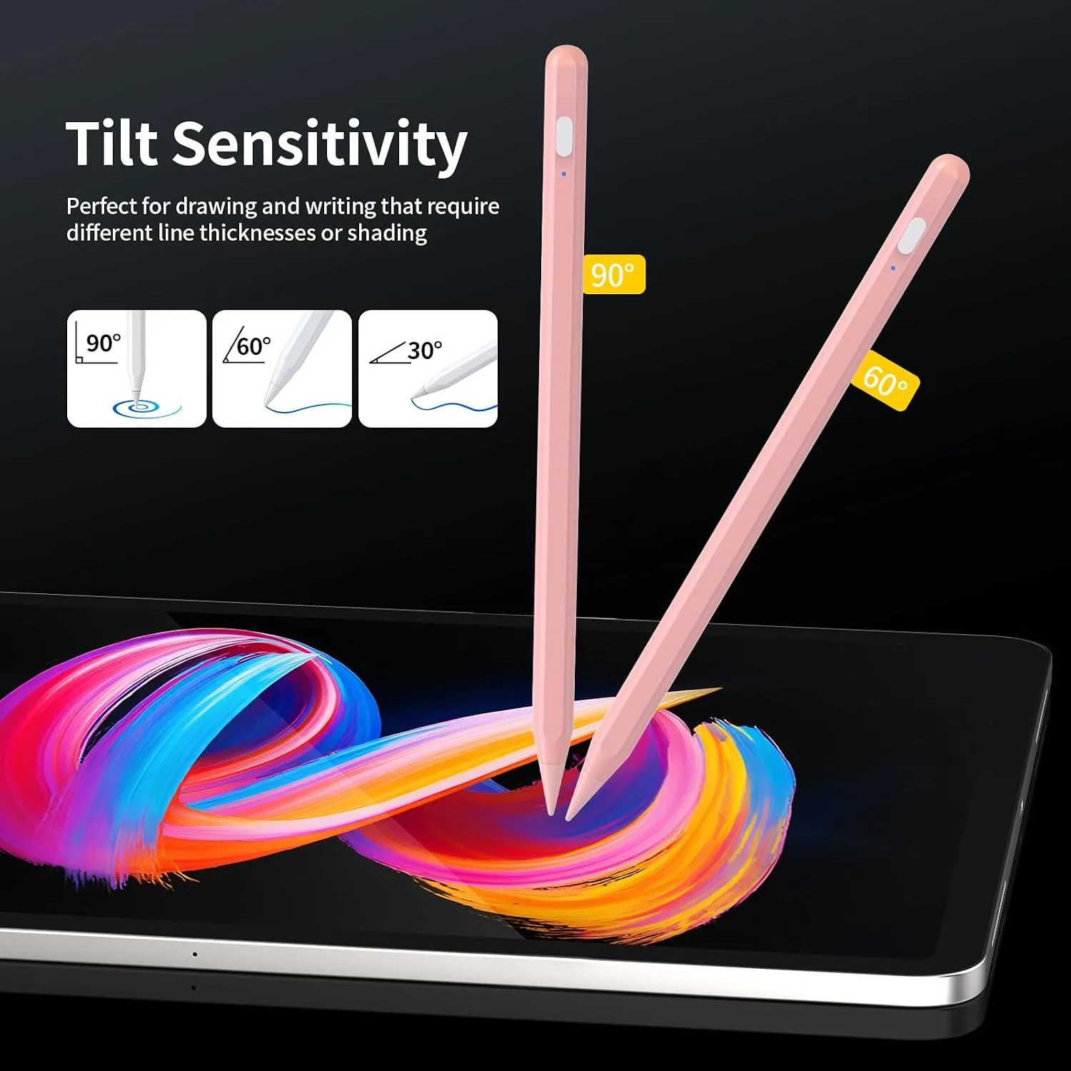 Stylus Pencil for Apple 2018-2026 iPad, 2X Fast Charge iPencil USB-C Compatible with iPad 11/10/9/8/7/6th Gen, iPad Pro 11"/12.9"/13-inch M4, Air 3/4/5/M2/M3, Mini 5/6/7 Gen-G2 Pink