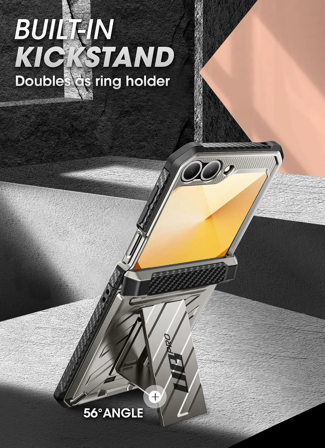 SUPCASE for Samsung Galaxy Z Flip 7 FE / 6/5 Case with Kickstand, Tigray