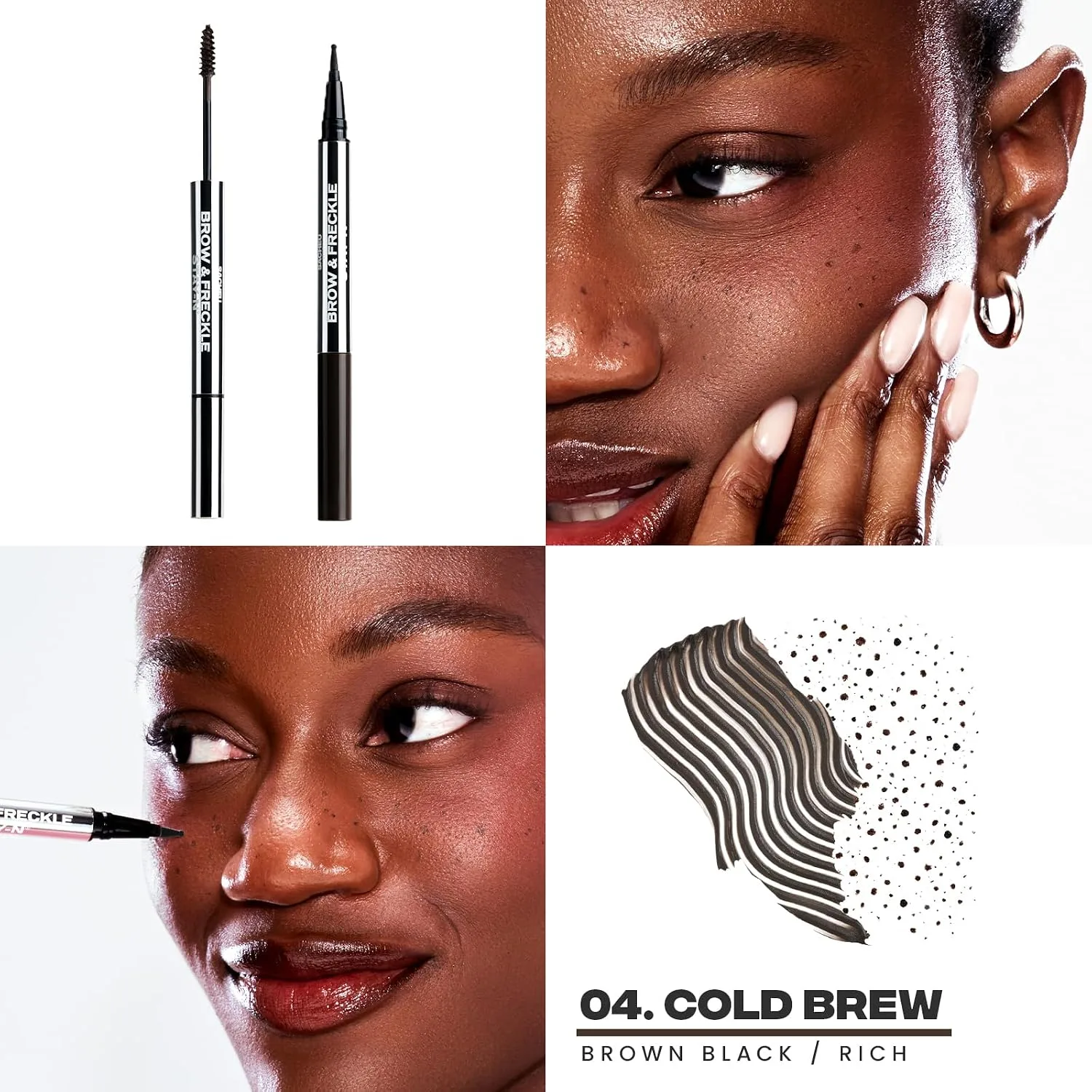 Sacheu Brow & Freckle STAY-N, 2-in-1 Brow Gel & Freckle Pen, Cold Brew