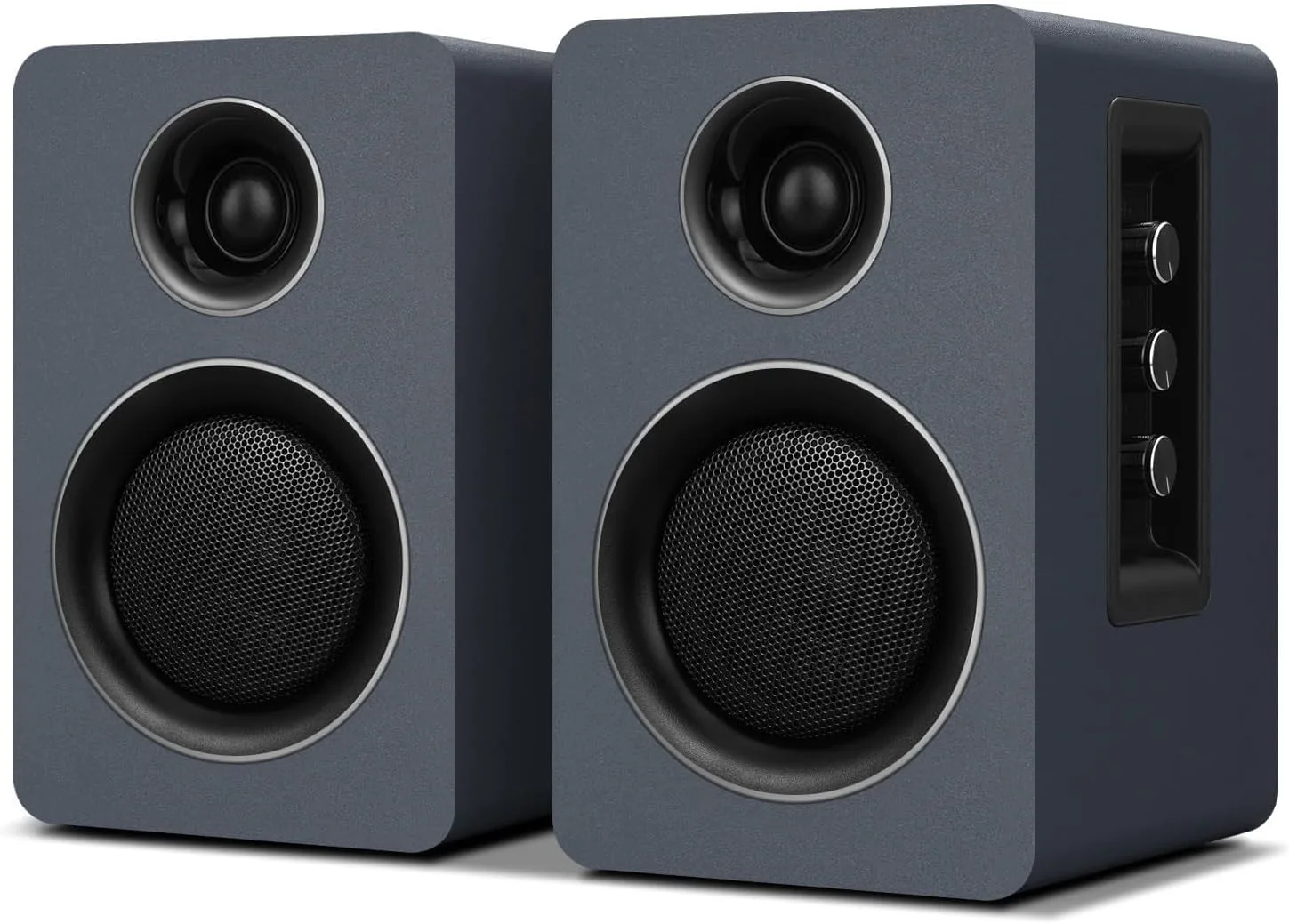 Computer Speakers, Bluetooth 5.3, USB-C, AUX/RCA, 3.5-Inch Woofer, Grey