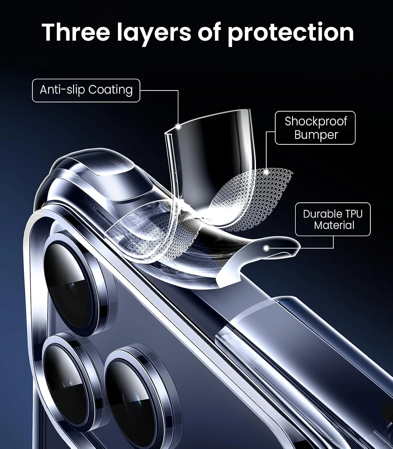 Mkeke Compatible with iPhone 17 Pro Case Clear [Not-Yellowing] [Military-Grade Drop Protection] Shockproof Protective Phone Bumper 6.3 inch 2025