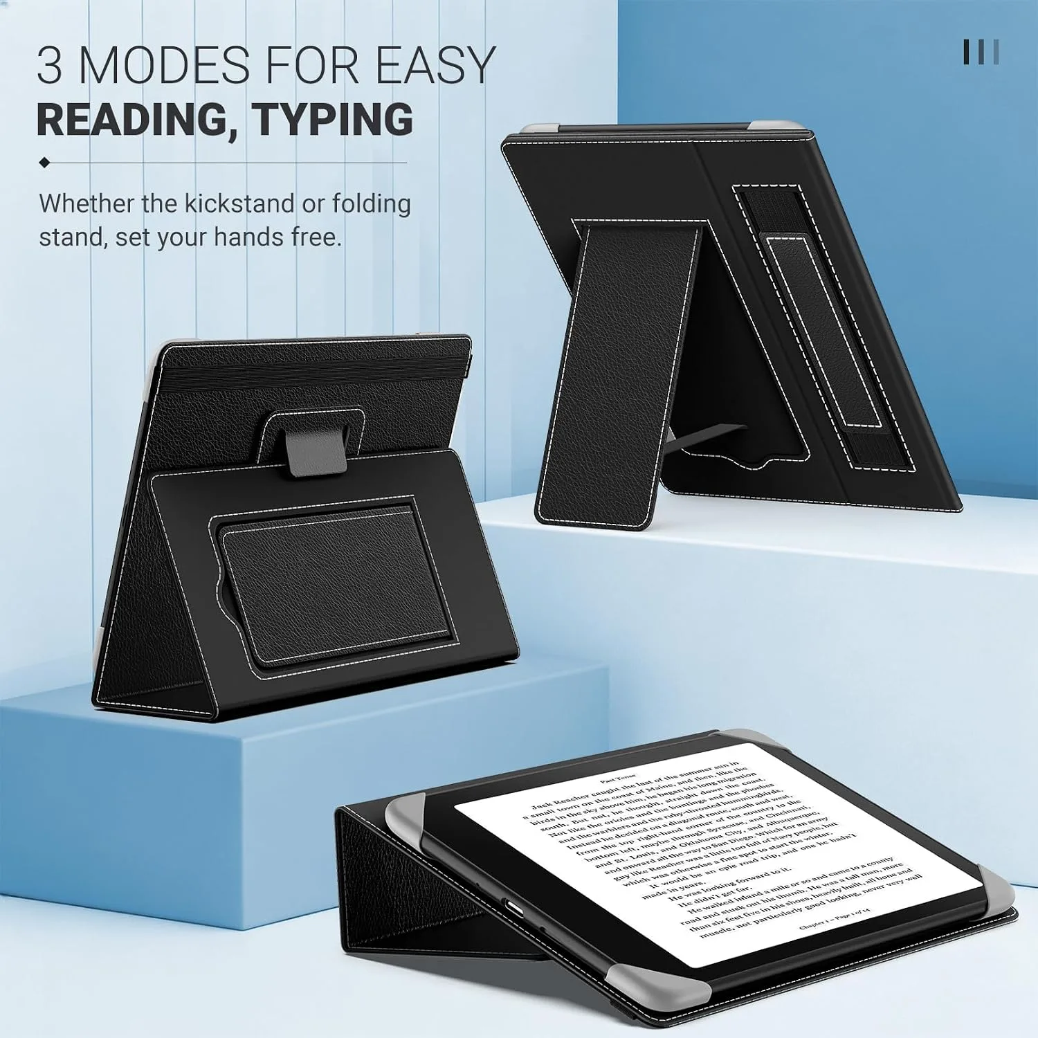 MoKo Universal Case for 6.8,7 Inch eReaders&Tablets, Lychee Black
