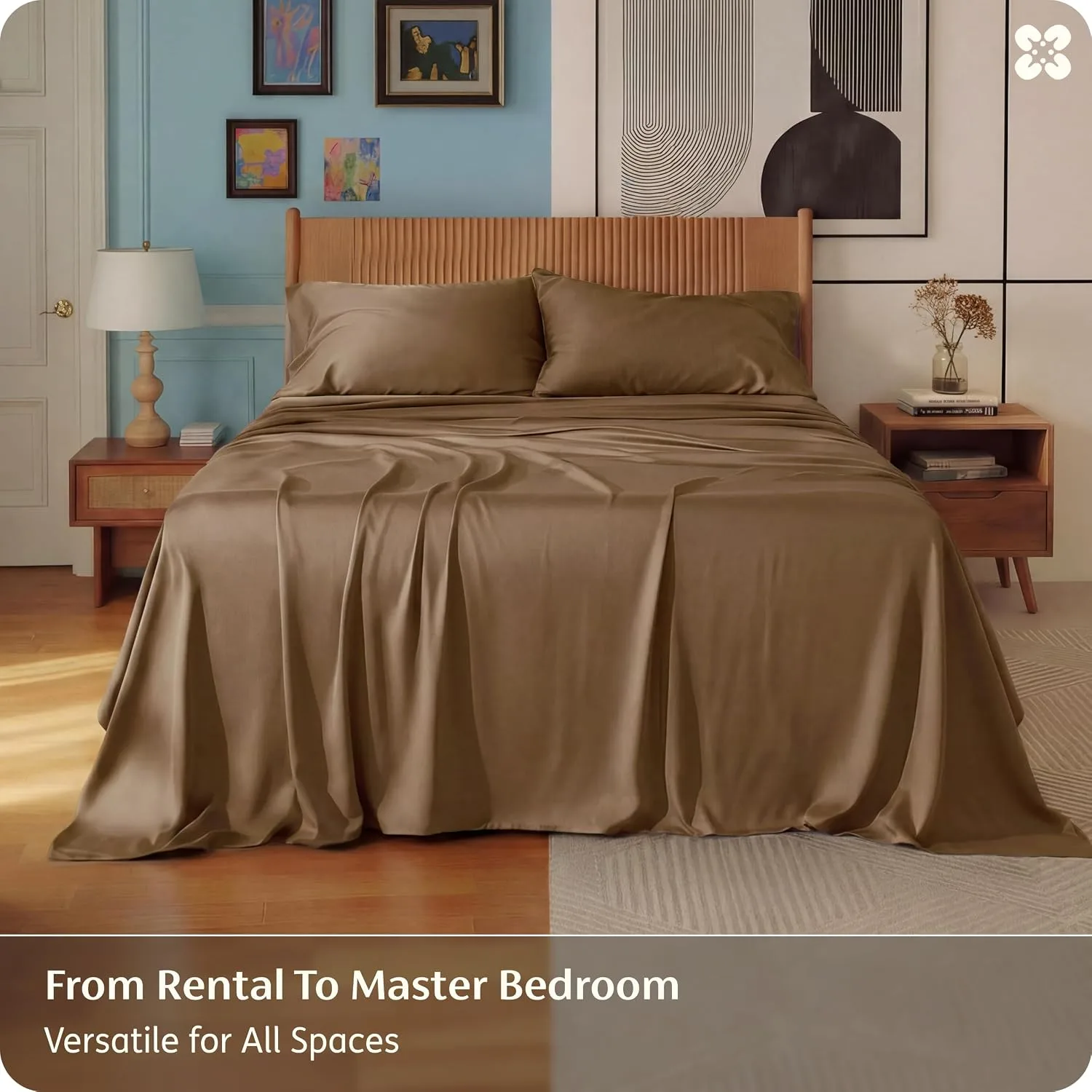 Bedsure PureWoven 100% Rayon Derived from Bamboo, Full Size Sheets, 4 PCS