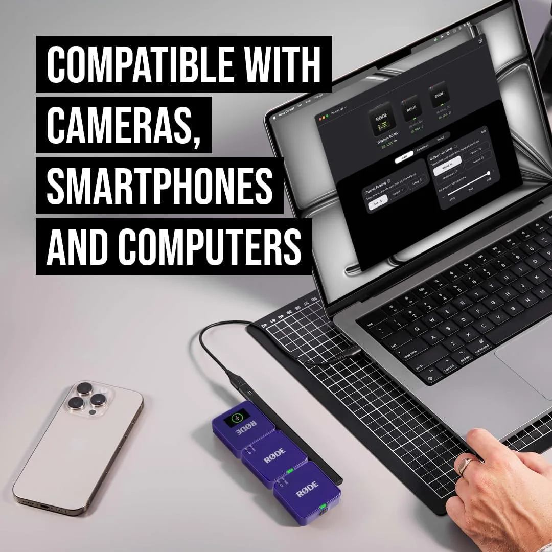 RØDE Wireless GO (Gen 3) Compact Wireless Microphone, 32-Bit Float, Purple