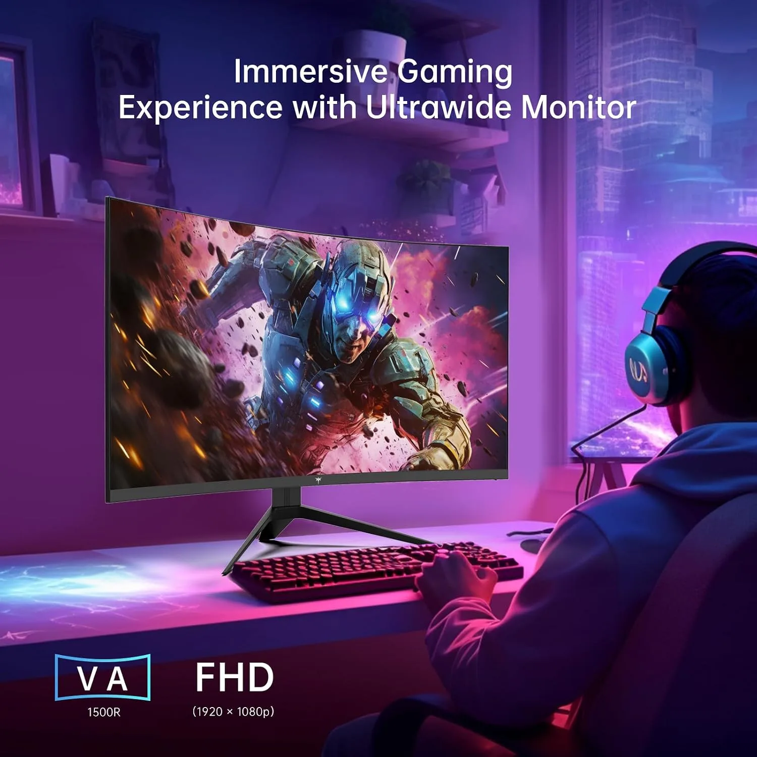 KTC 32 Inch Curved Gaming Monitor, FHD 1080p 165Hz Curve Monitor, H32S17C