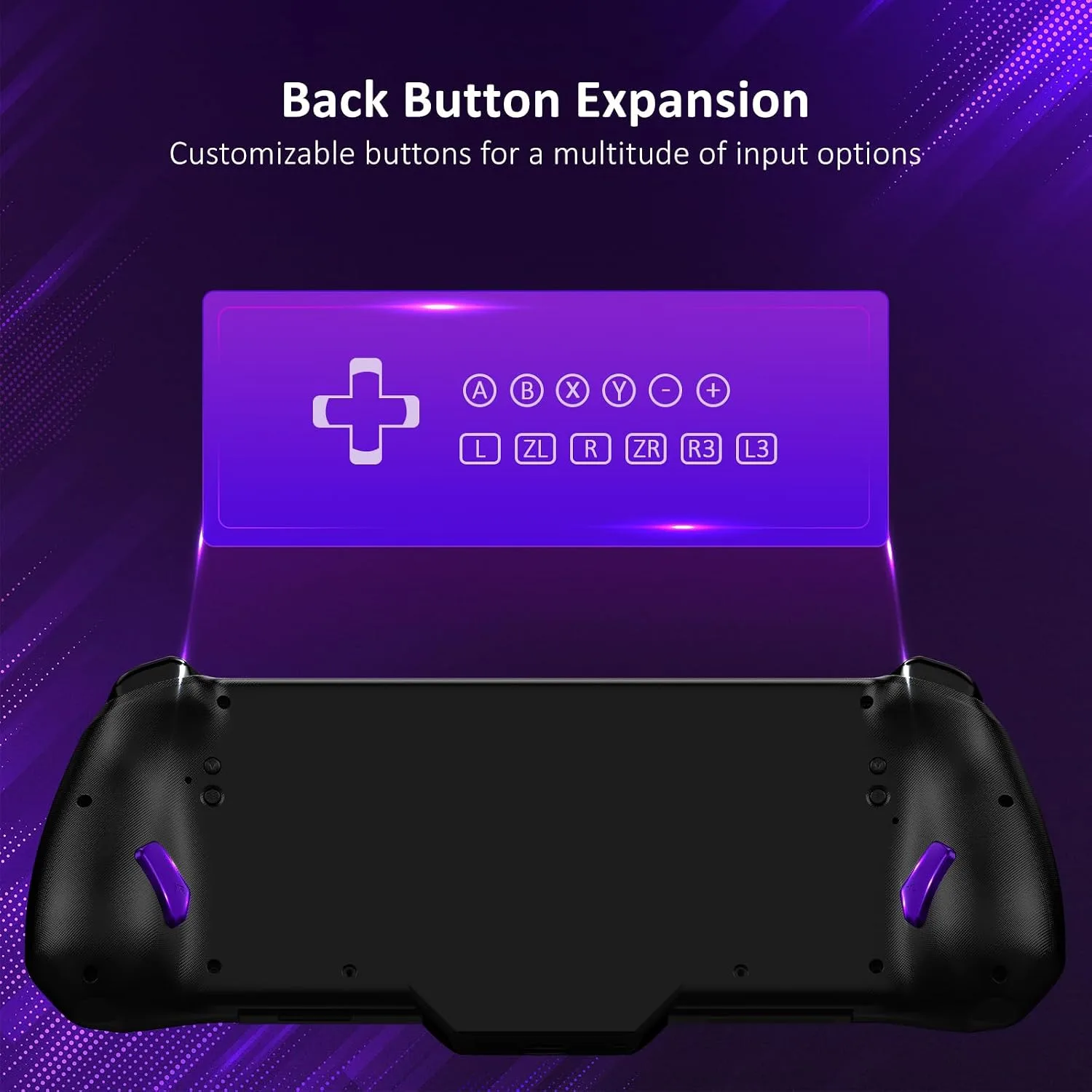 NexiGo Hall Effect Gripcon (No Drift, No Deadzone) with Hall Sensing Joystick for Switch/Switch OLED, Adjustable RGB Light, 6-Axis Gyro, Turbo, Mapping (Cosmic Nebula)