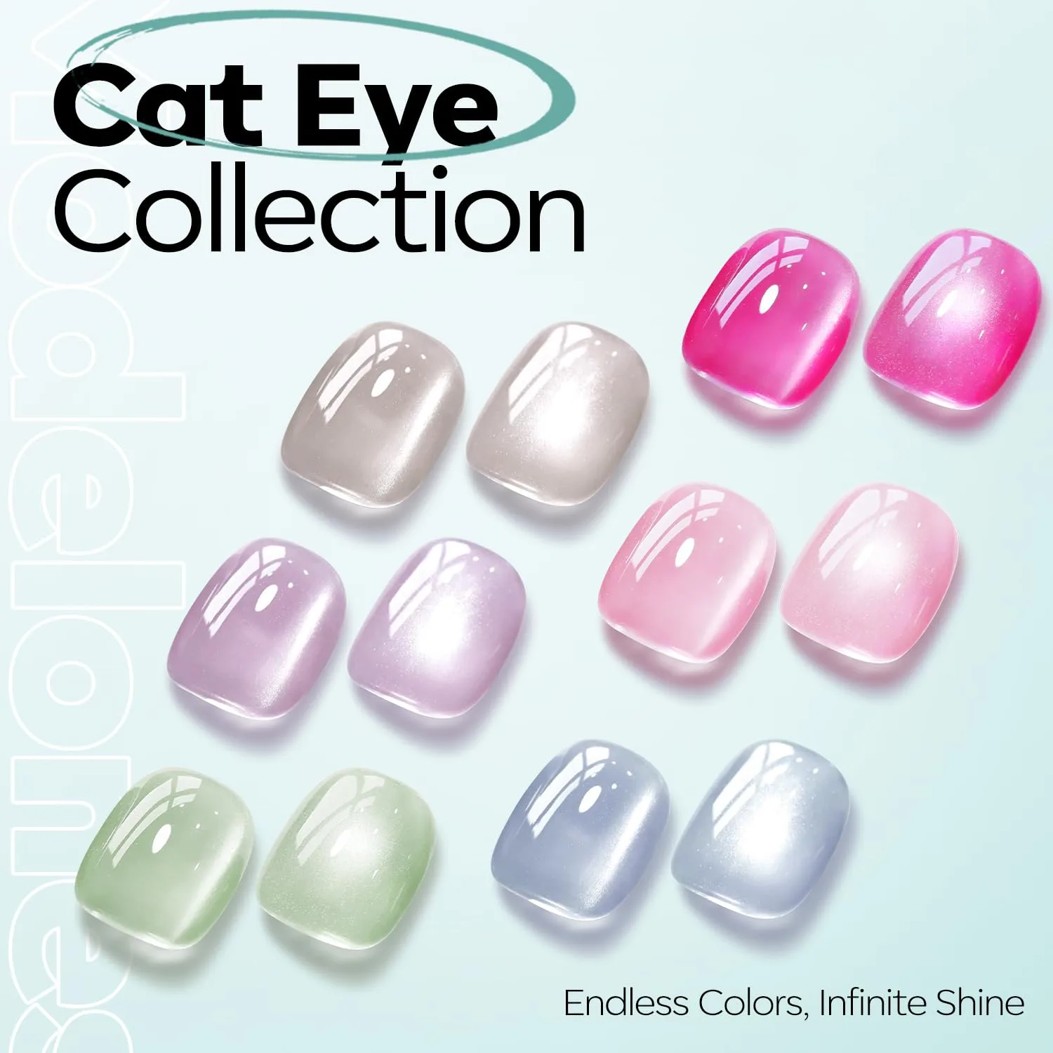 modelones Green Cat Eye Gel Nail Polish Blue Turquoise Gel Polish