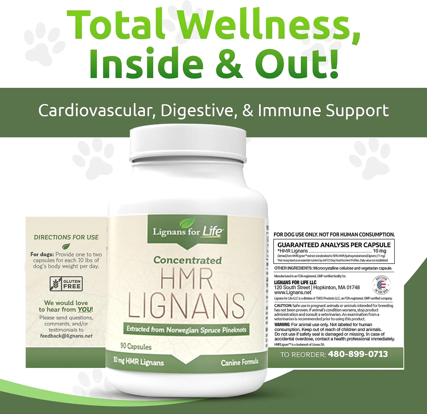 Lignans For Life HMR LIGNANS 10mg Capsules - Perfect for Small Dog Breeds - Vitamin for Healthy Pet | Multivitamin | Wellness Supplement | Nutritional