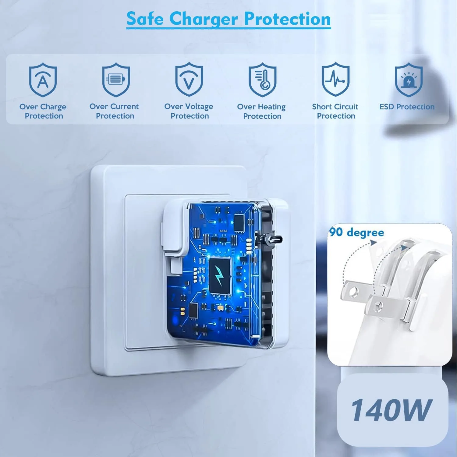 Macbook Pro Charge,140w Fast Mac book Air/Pro Charger With 6FT Fast Charger USB C to C Cable Cord For Apple MacBook Pro/MacBook Air 16 15 14 13 Inch,M1 M2 M3,iPad Pro,Samsung Galaxy & All USB C Device