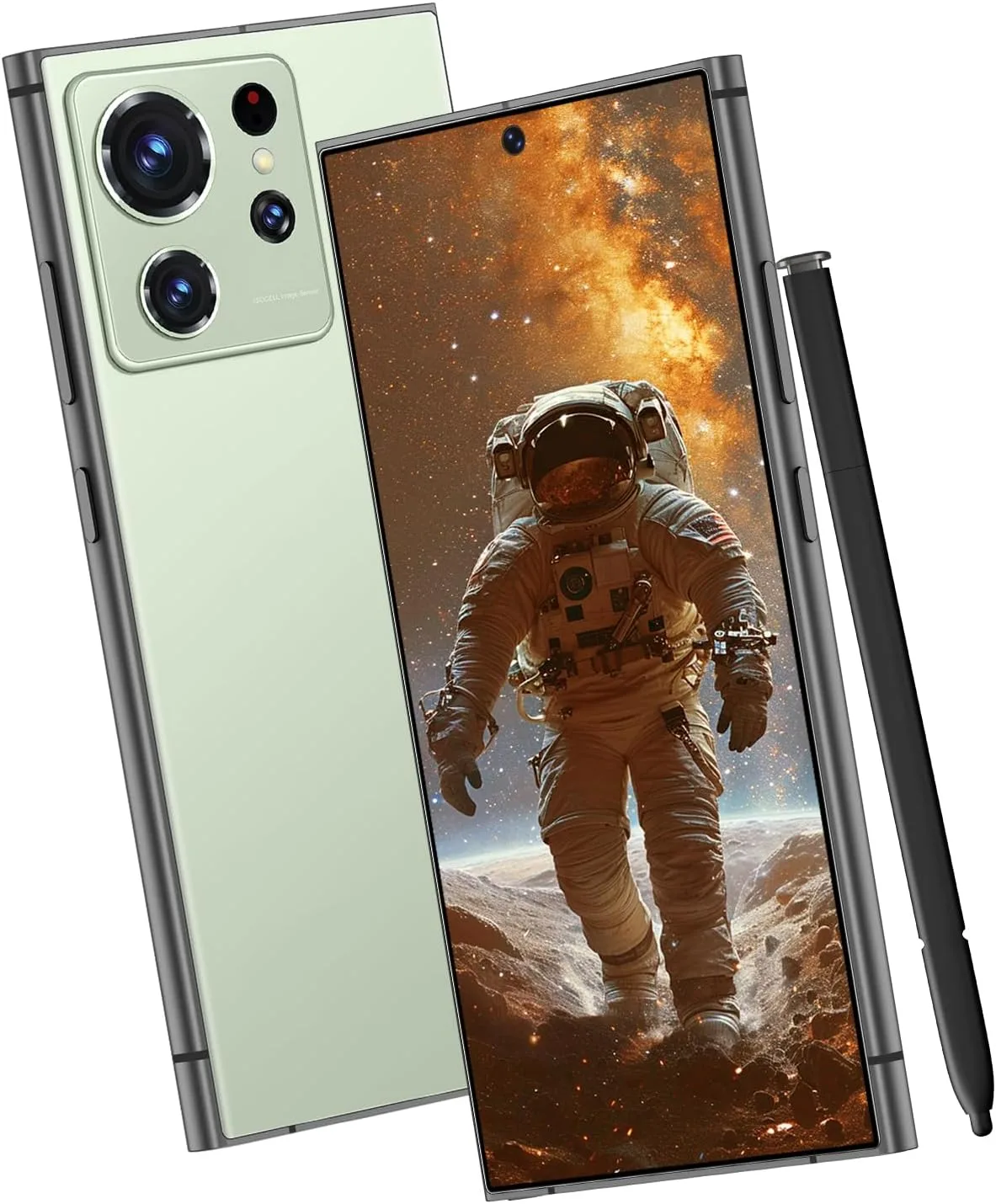 C24 Ultra Unlocked Cell Phones Smartphone with Built-in Pen 8+256GB Android 13 Phones 6.8" HD Screen Dual SIM 108MP+48MP Camera (Cyan)