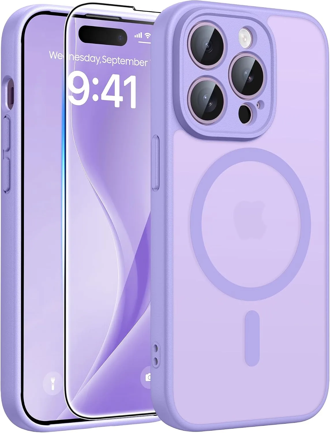FNTCASE for iPhone 14 Pro Max Case, Fit for Magsafe, Light Purple