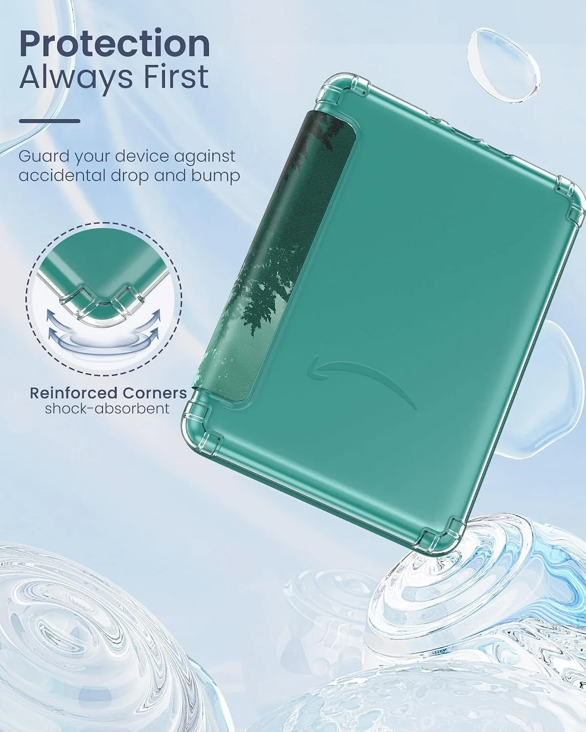 MoKo Case for Kindle Paperwhite 12th Gen & Colorsoft 2024, Green Forest