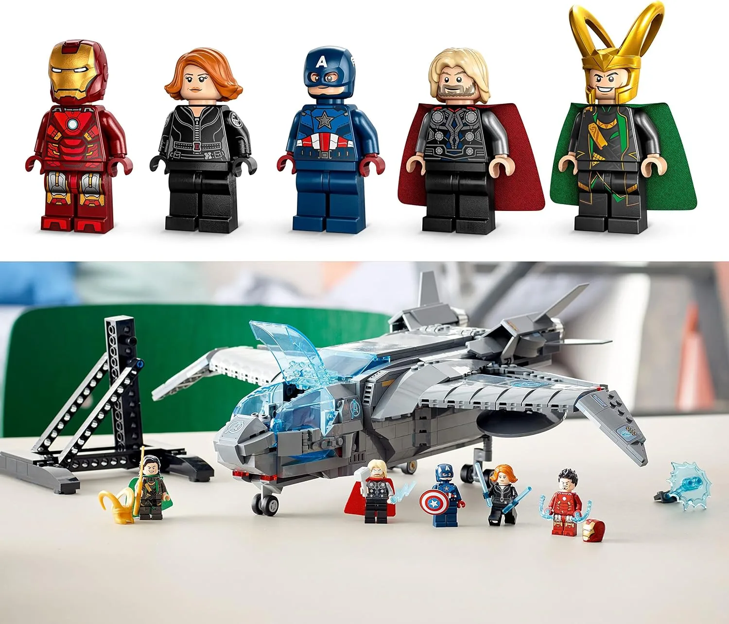 LEGO Marvel The Avengers Quinjet 76248, Spaceship Building Toy Set with Thor, Iron Man, Black Widow, Loki and Captain America Minifigures, Infinity Saga
