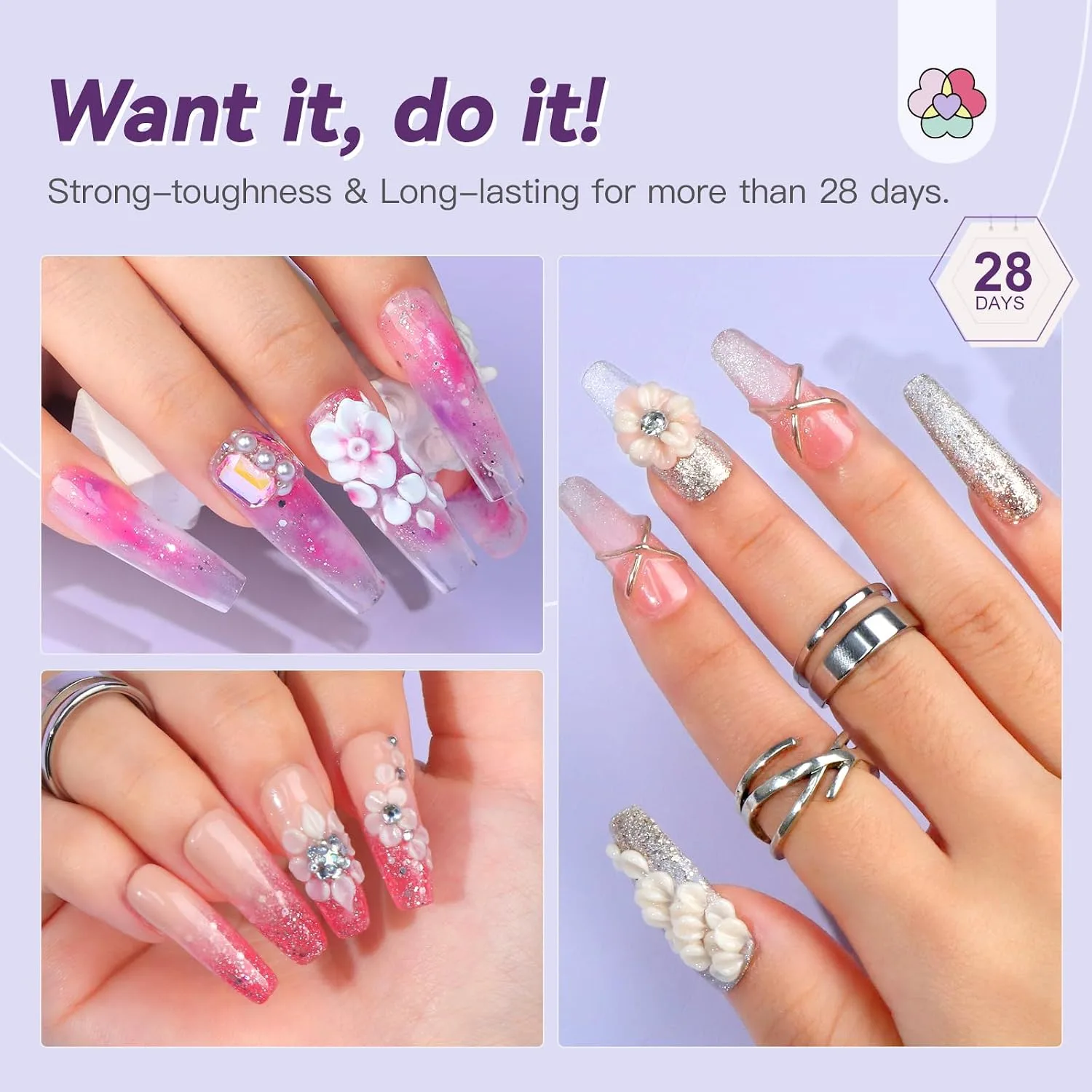 SAVILAND Acrylic Nail Kit for Beginners with Everything, Home Practice Set