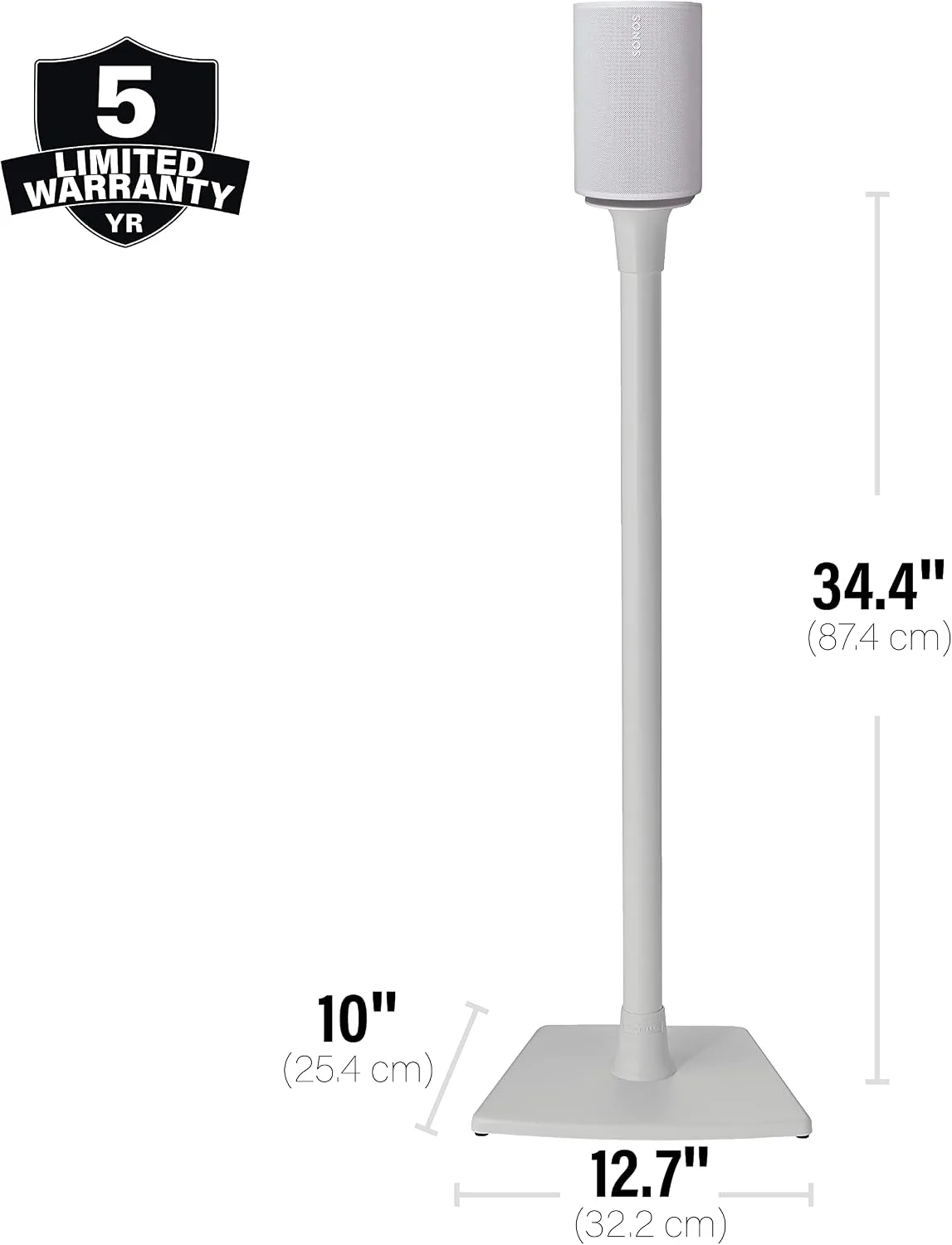 Sanus Wireless Speaker Stand for Sonos Era 100™ - Pair White |, Perfect Stand Setup for Easy and Secure Mounting of New Sonos Era 100™ Speakers - OSSE12-W2