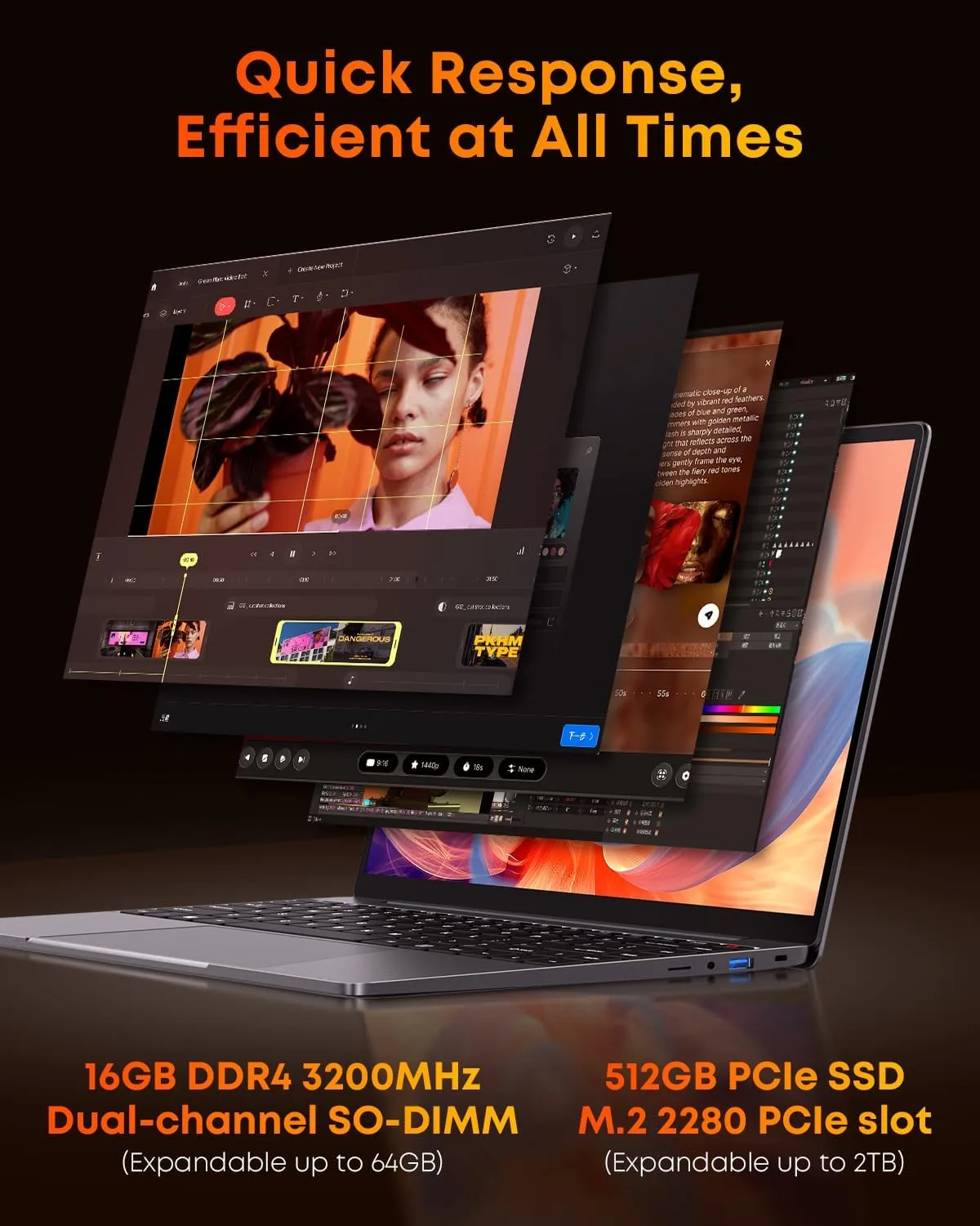 CHUWI Gaming Laptop, 16GB RAM 512GB SSD, AMD Ryzen 5 (Beat i7-1355U)
