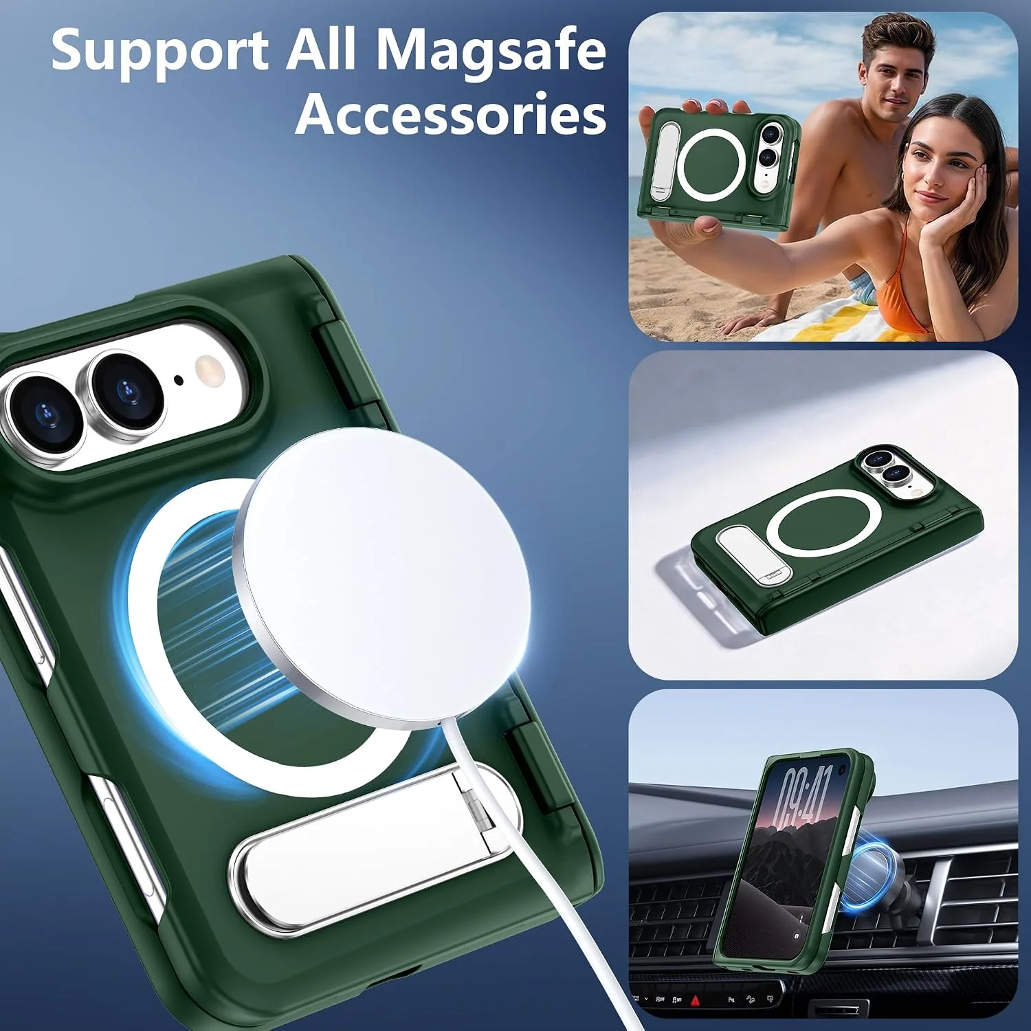 For iPhone Duo Case/iPhone Fold Case with Kickstand & Screen Protector
