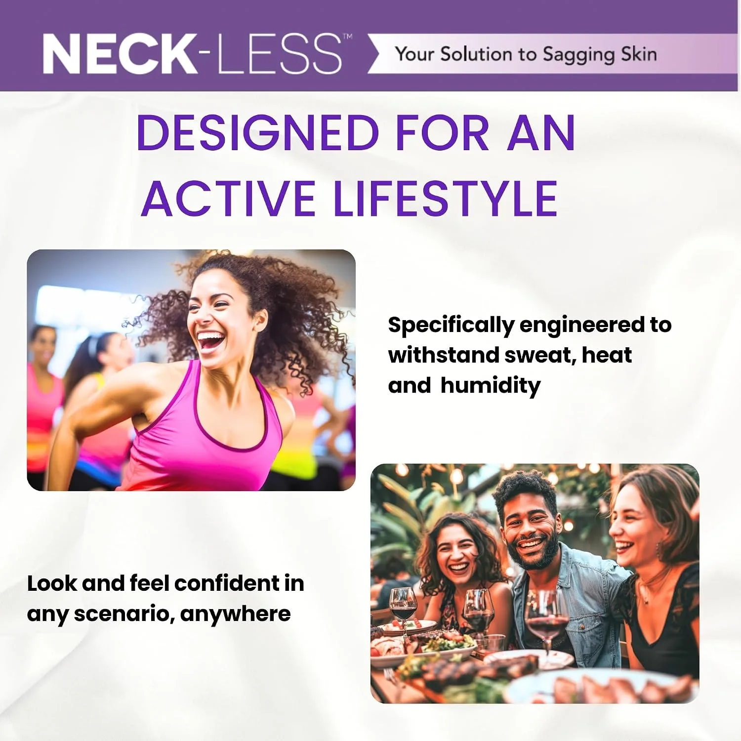 NECK-LESS Professional Face Tape - Patented Face Lift System, Invisible Enhancement Strips for Jawline & Neck (10 Strips)