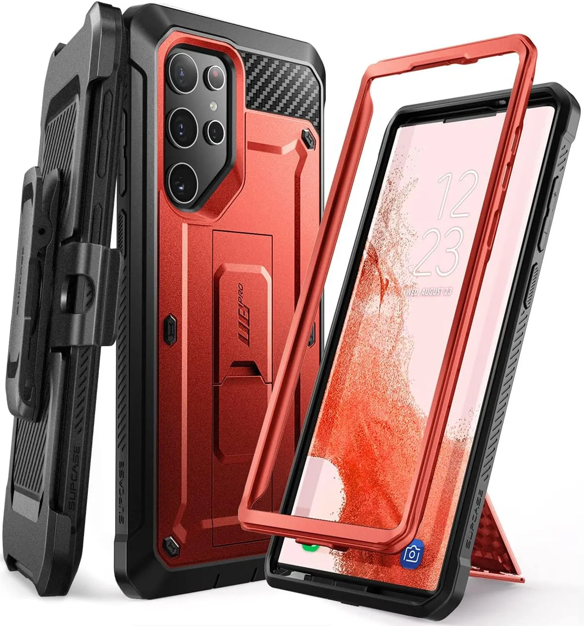 SUPCASE for Samsung Galaxy S22 Ultra Case with Built-in Kickstand, Ruddy