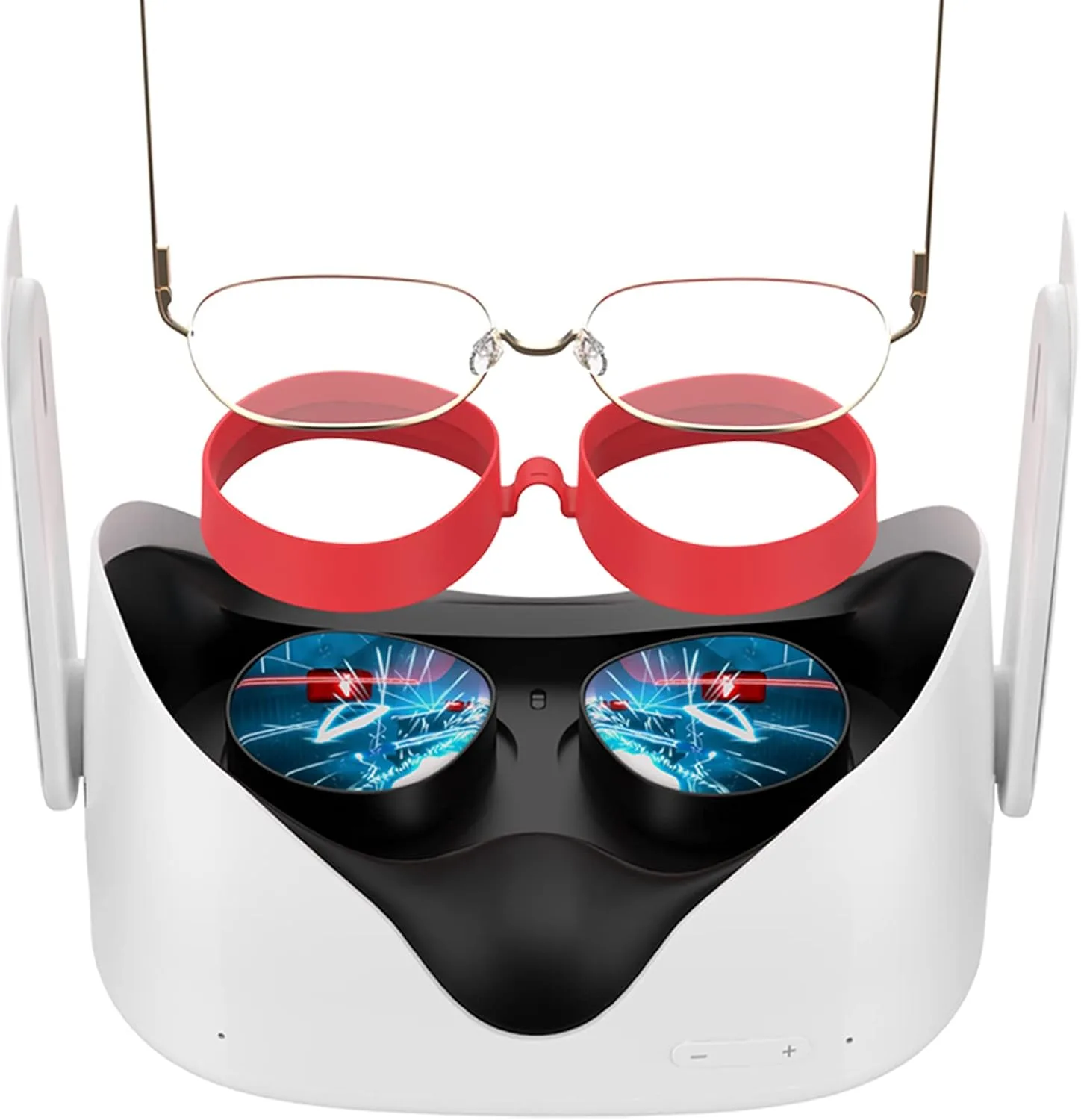 SUPERUS Lens Protector Compatible with Oculus/Meta Quest 2, Glasses Spacer - Anti-Scratch VR Accessories to Prevent Your Glasses from Scratching VR Lenses (Red)
