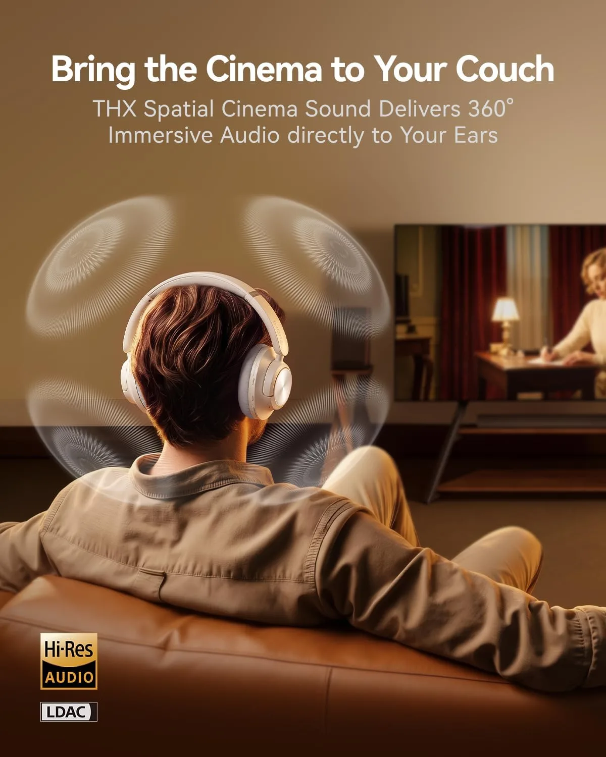 1MORE SONOFLOW MAX Over-Ear Headphones, THX Spatial Audio, 50dB ANC, 105H
