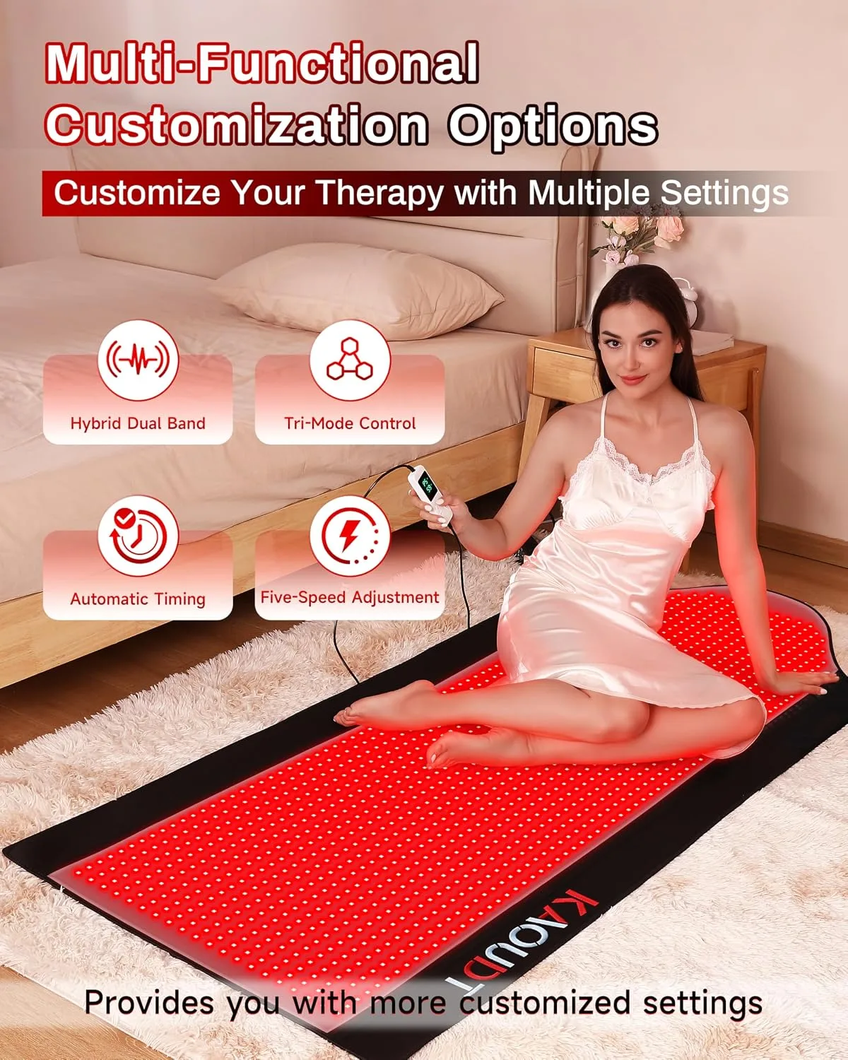 72"x33" Medical-Grade TPU Full Body Red Light Therapy Mat for Pain, FSA&HSA