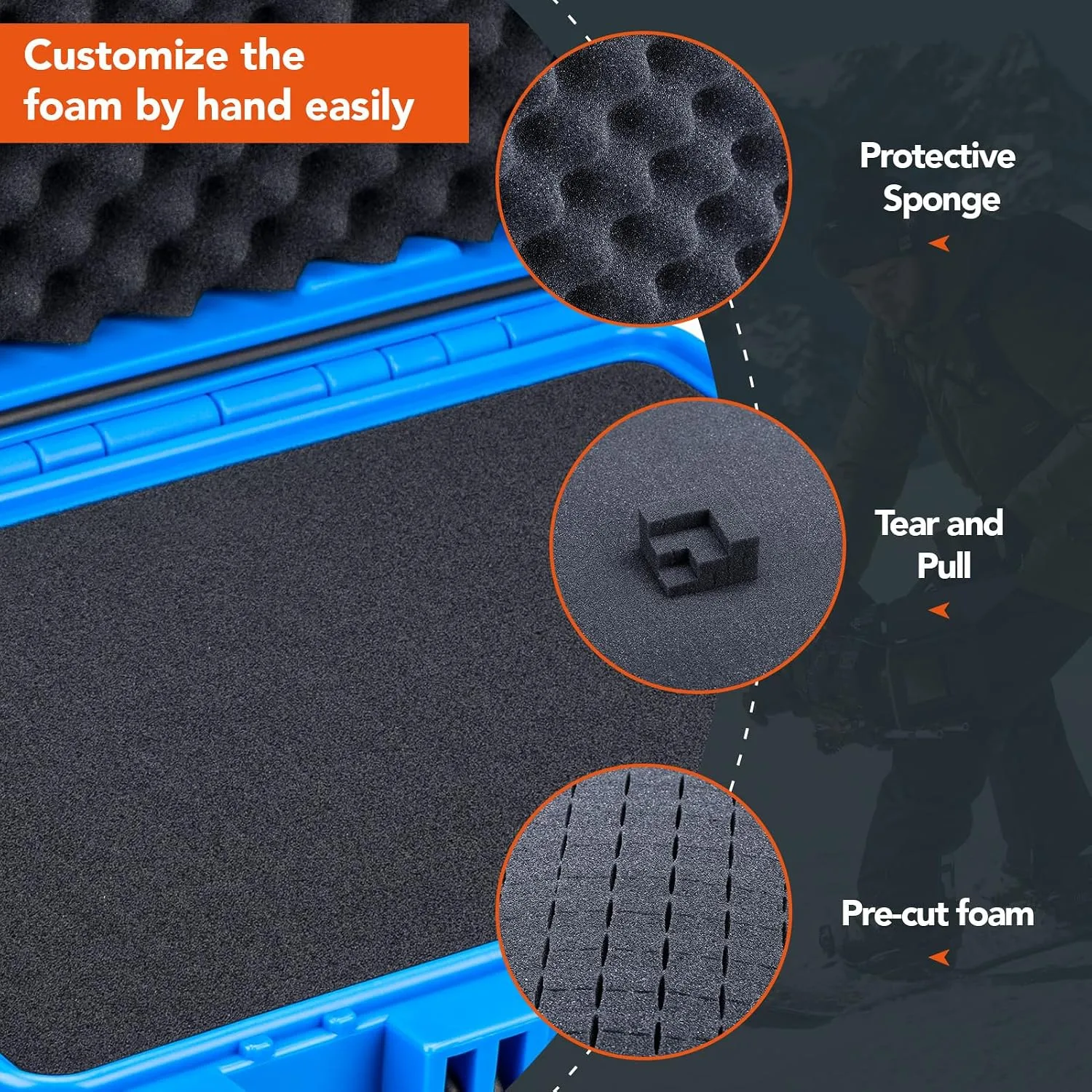 Lykus HC-3010 Waterproof Hard Case with Foam, Inner Size 10.75x6.65x3.94in